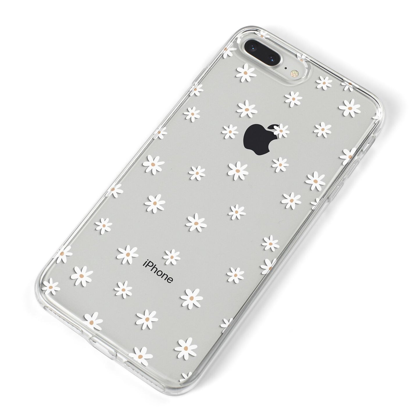 Daisy Pattern iPhone 8 Plus Bumper Case on Silver iPhone Alternative Image