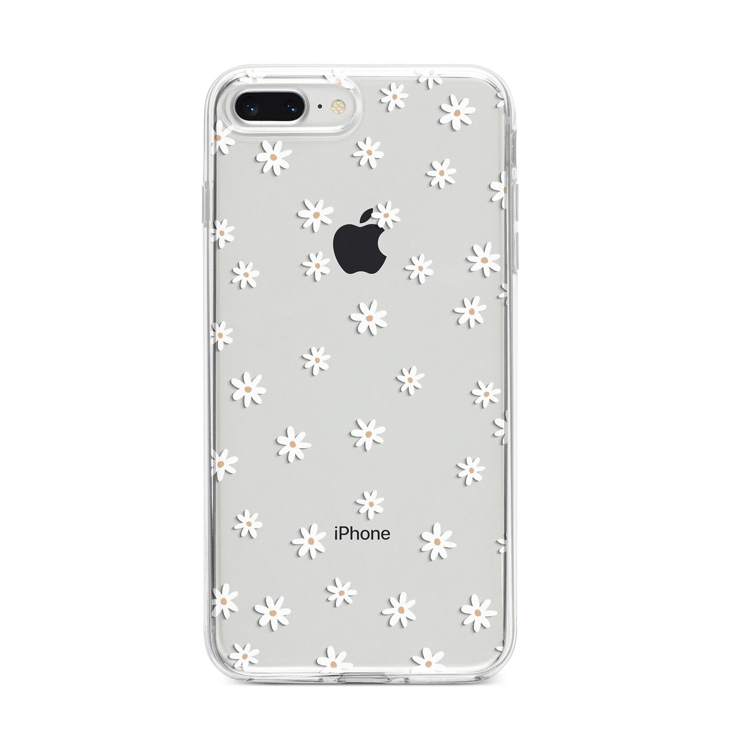 Daisy Pattern iPhone 8 Plus Bumper Case on Silver iPhone