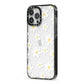 Daisy iPhone 13 Pro Max Black Impact Case Side Angle on Silver phone
