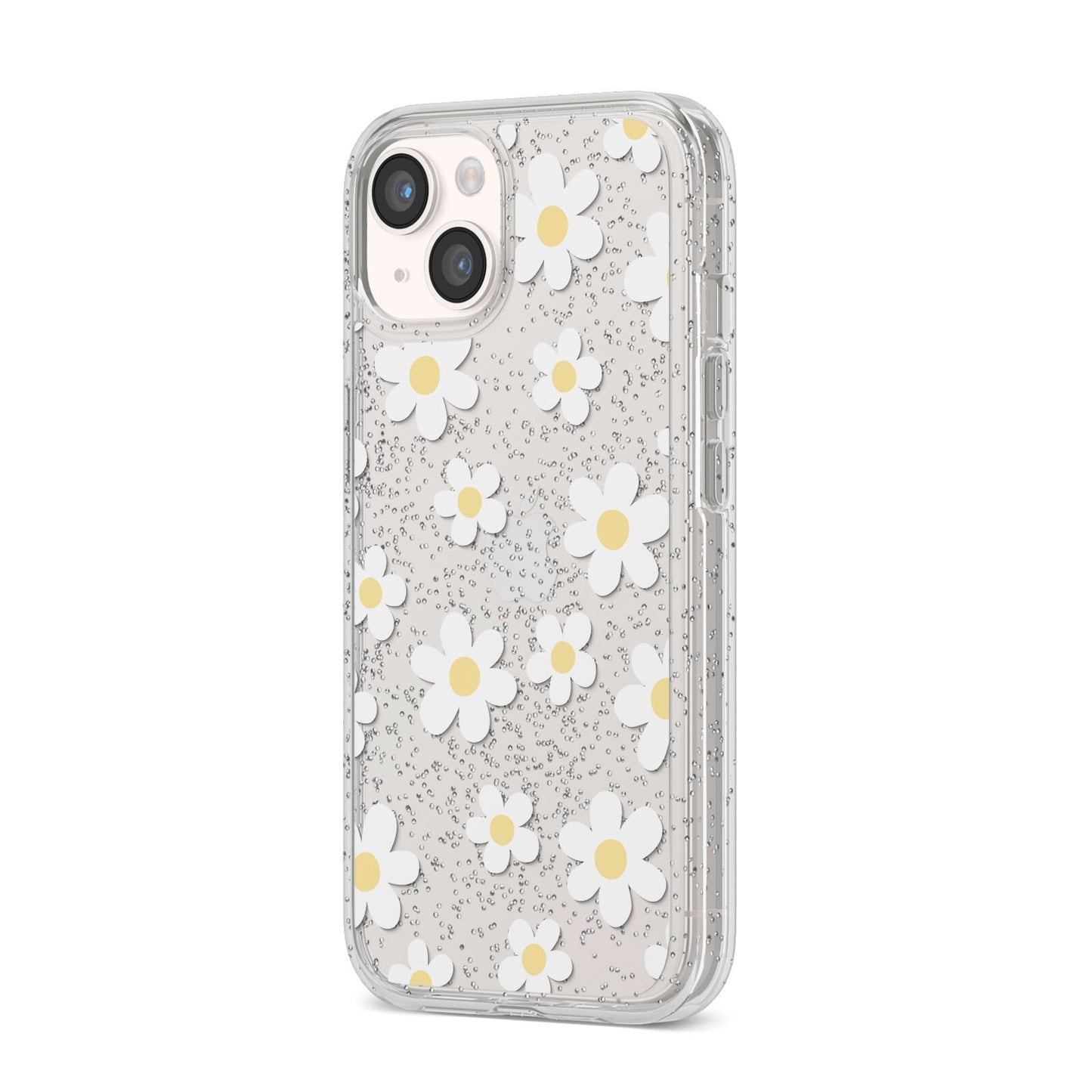 Daisy iPhone 14 Glitter Tough Case Starlight Angled Image