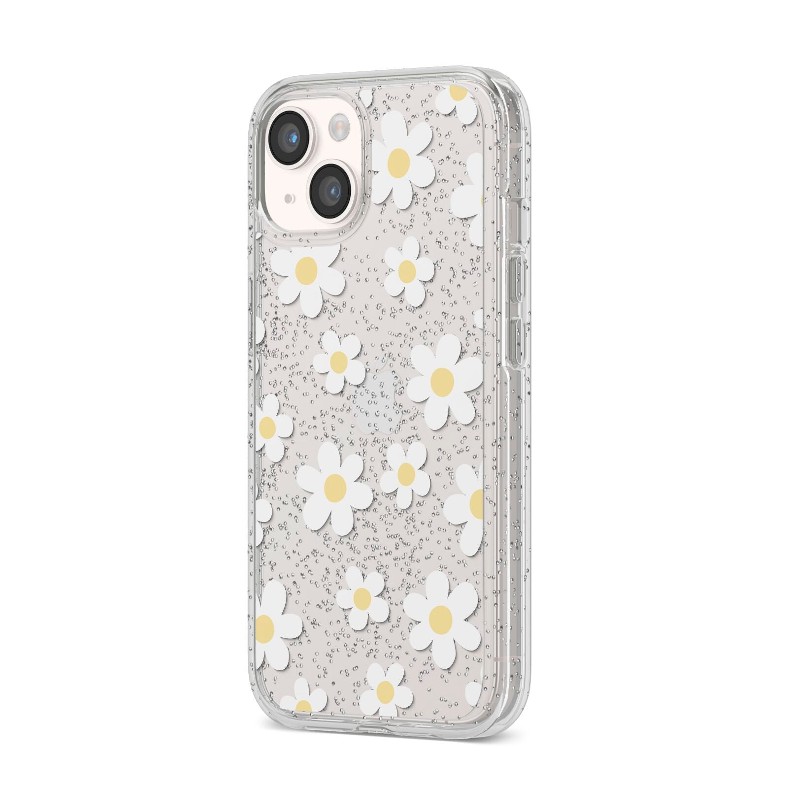 Daisy iPhone 14 Glitter Tough Case Starlight Angled Image