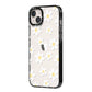 Daisy iPhone 14 Plus Black Impact Case Side Angle on Silver phone