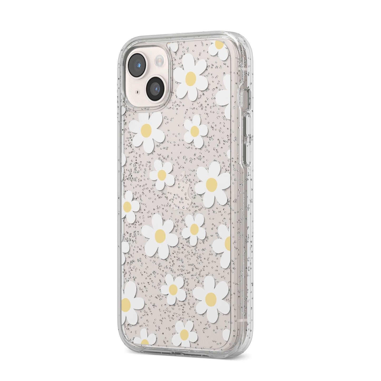 Daisy iPhone 14 Plus Glitter Tough Case Starlight Angled Image