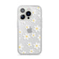 Daisy iPhone 14 Pro Clear Tough Case Silver