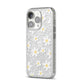 Daisy iPhone 14 Pro Glitter Tough Case Silver Angled Image