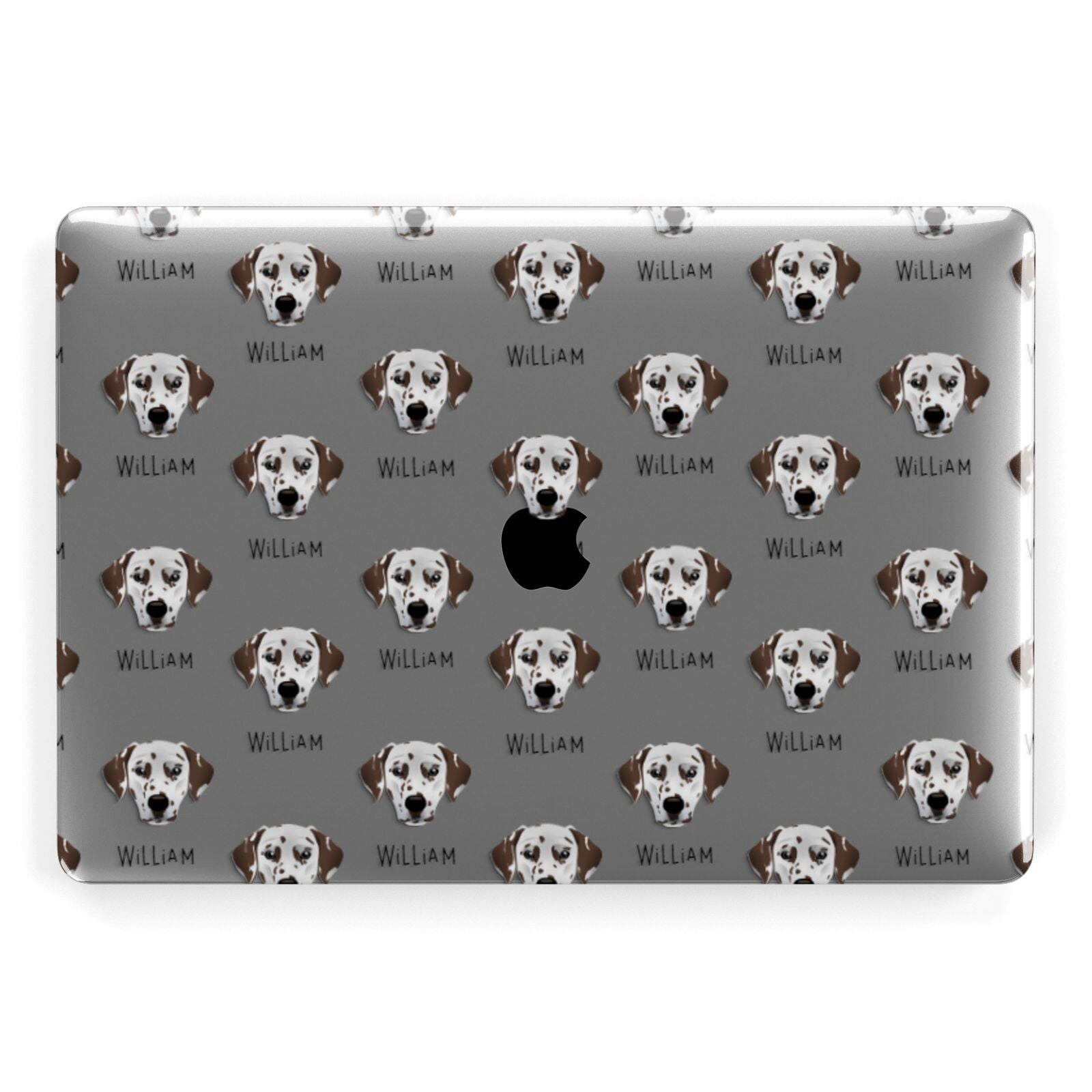 Dalmatian Icon with Name Apple MacBook Case