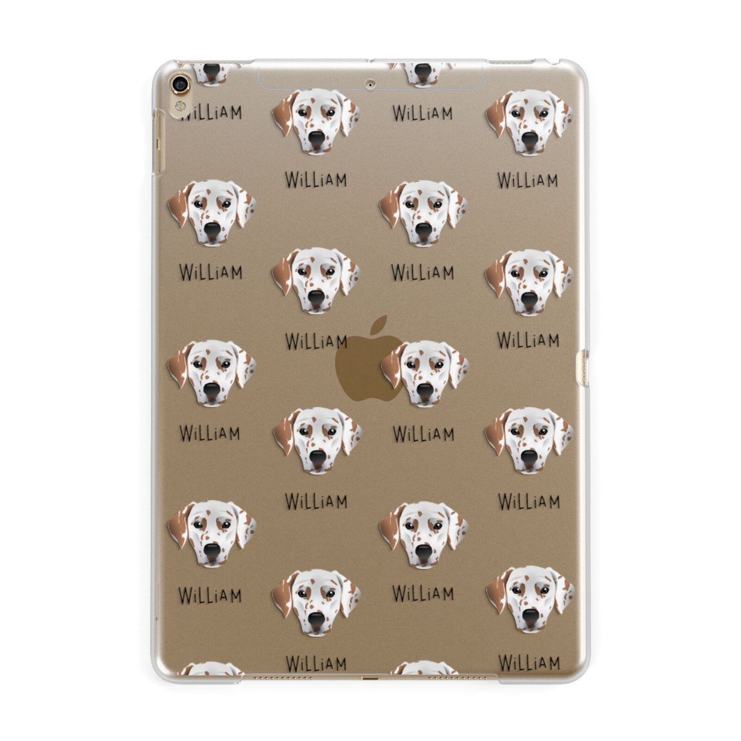 Dalmatian Icon with Name Apple iPad Gold Case