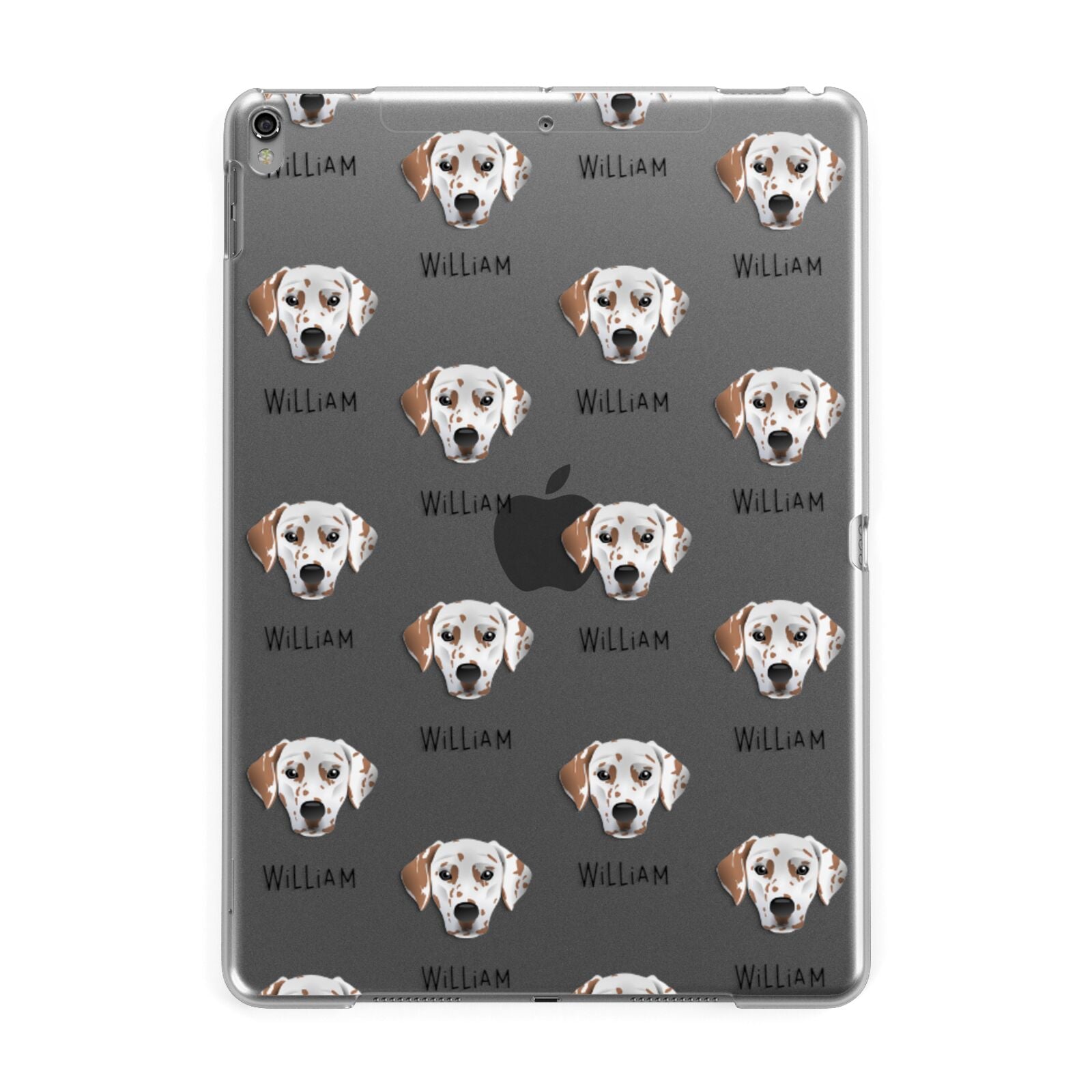 Dalmatian Icon with Name Apple iPad Grey Case