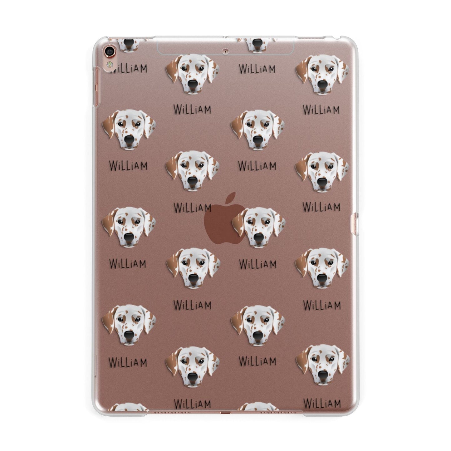 Dalmatian Icon with Name Apple iPad Rose Gold Case