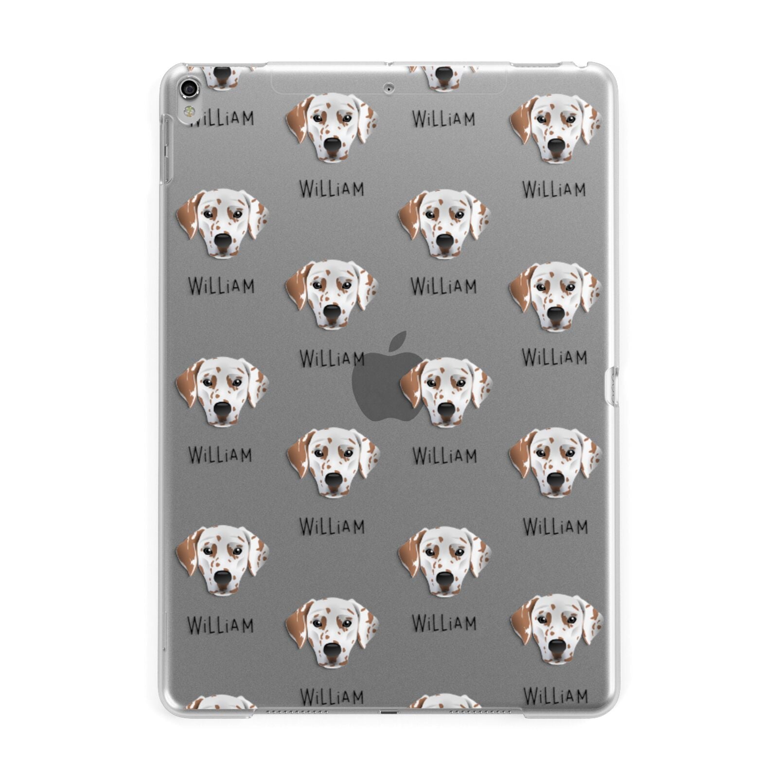 Dalmatian Icon with Name Apple iPad Silver Case