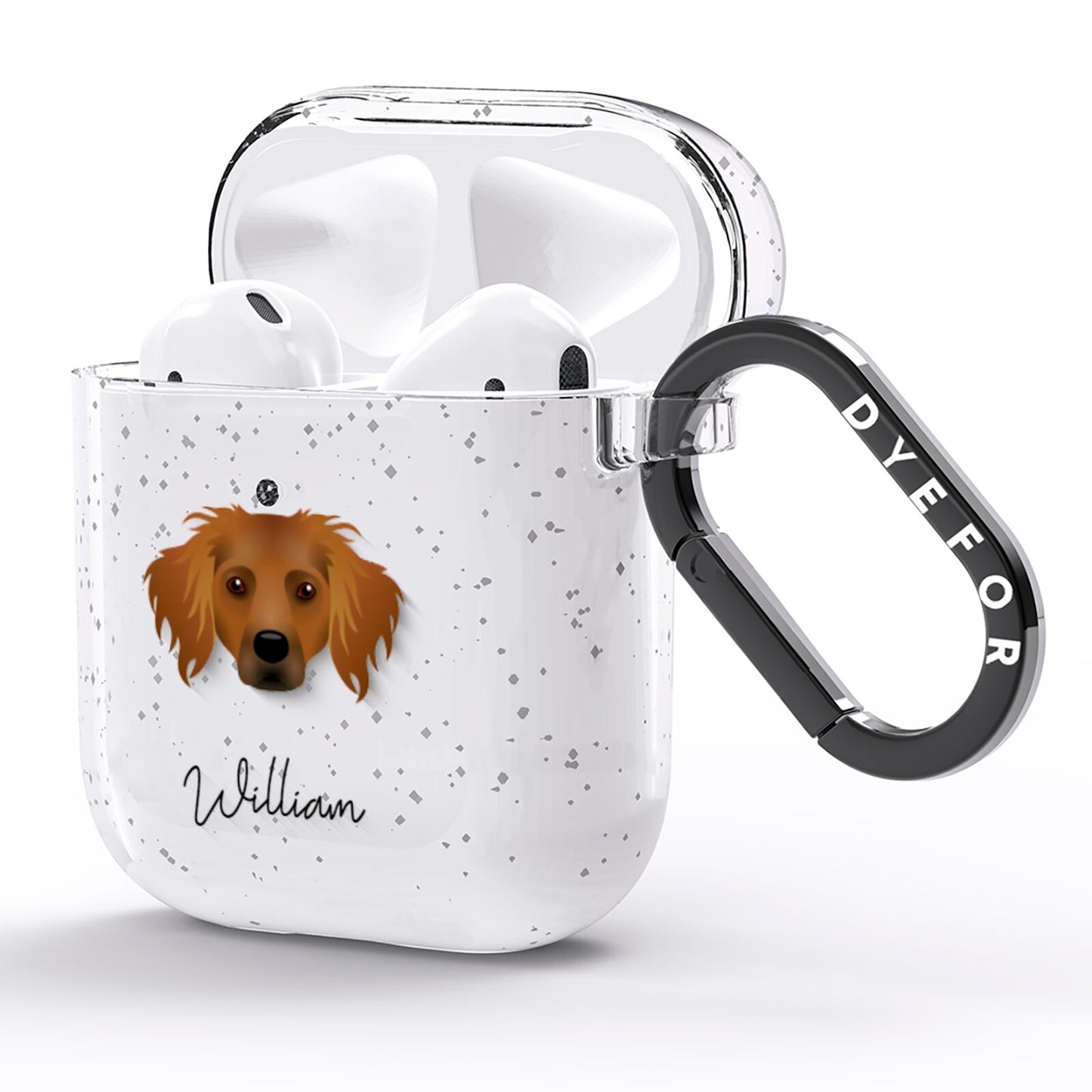 Dameranian Personalised AirPods Glitter Case Side Image