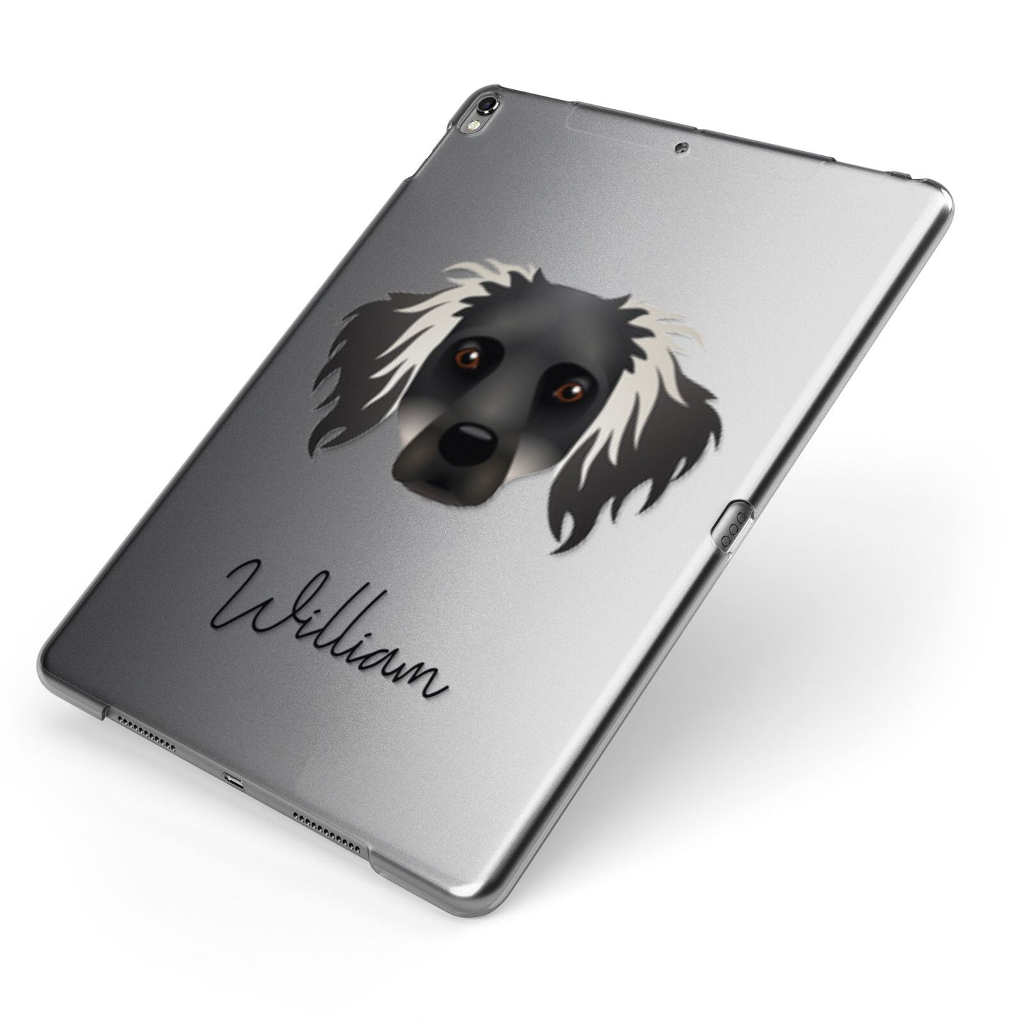 Dameranian Personalised Apple iPad Case on Grey iPad Side View