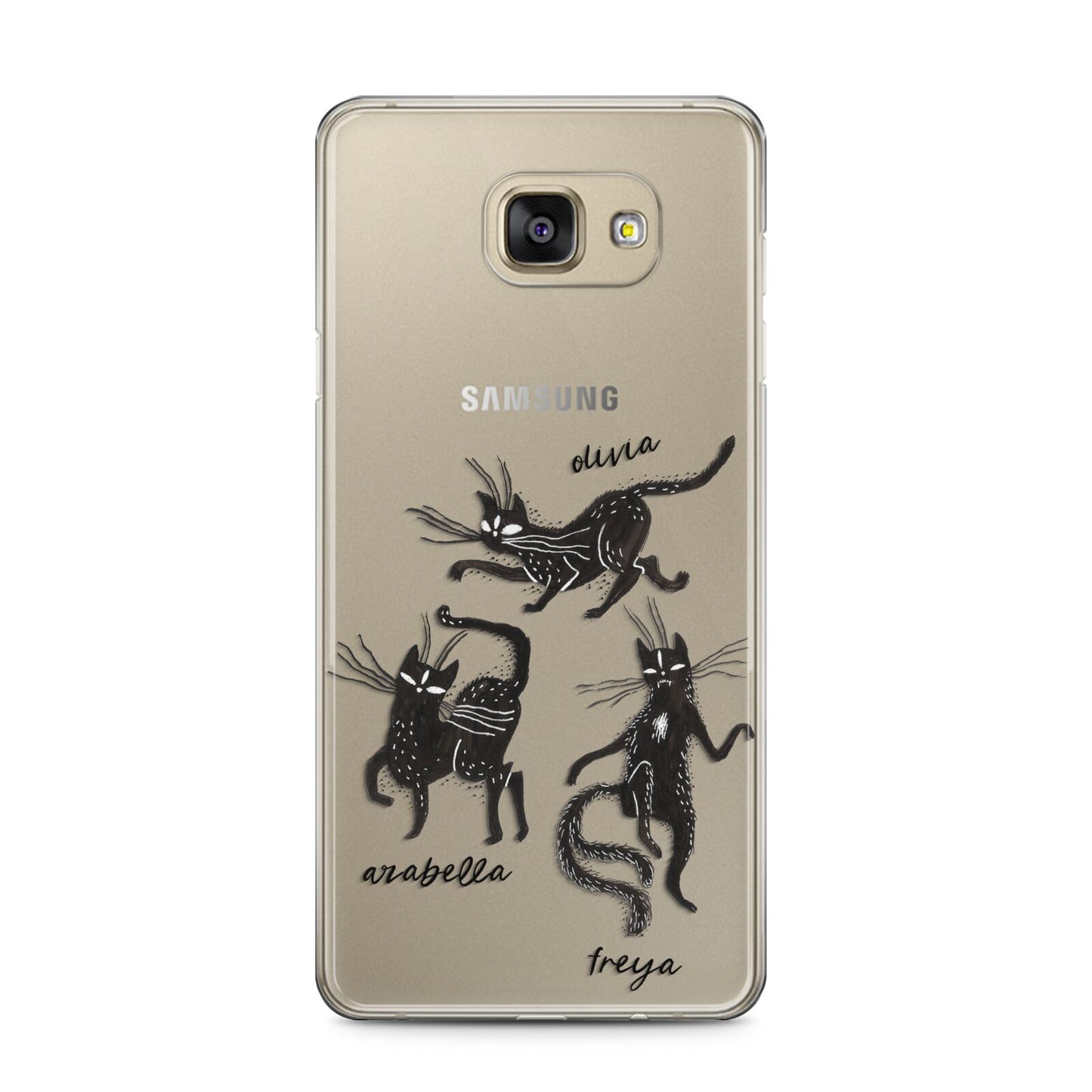 Dancing Cats Halloween Samsung Galaxy A5 2016 Case on gold phone