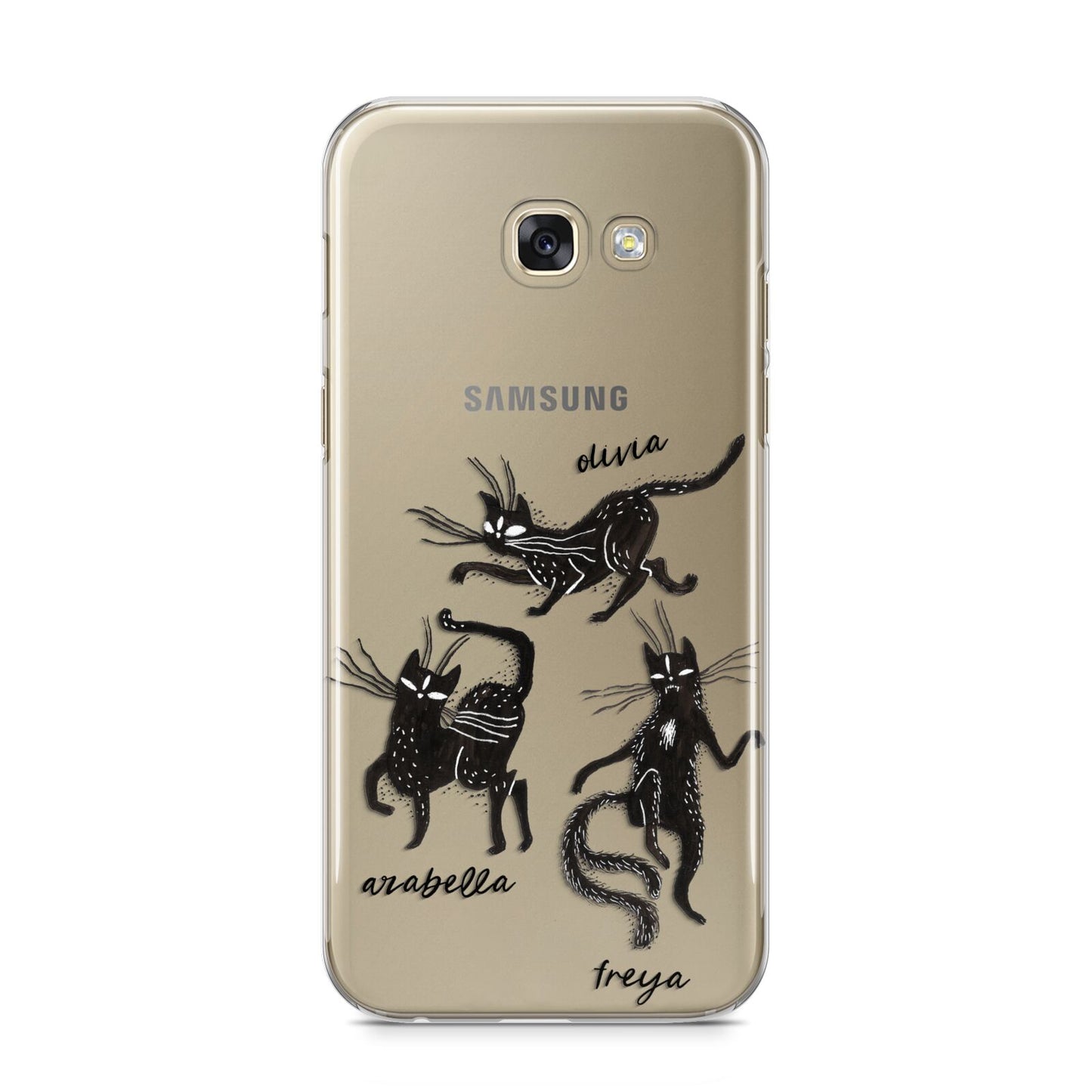 Dancing Cats Halloween Samsung Galaxy A5 2017 Case on gold phone