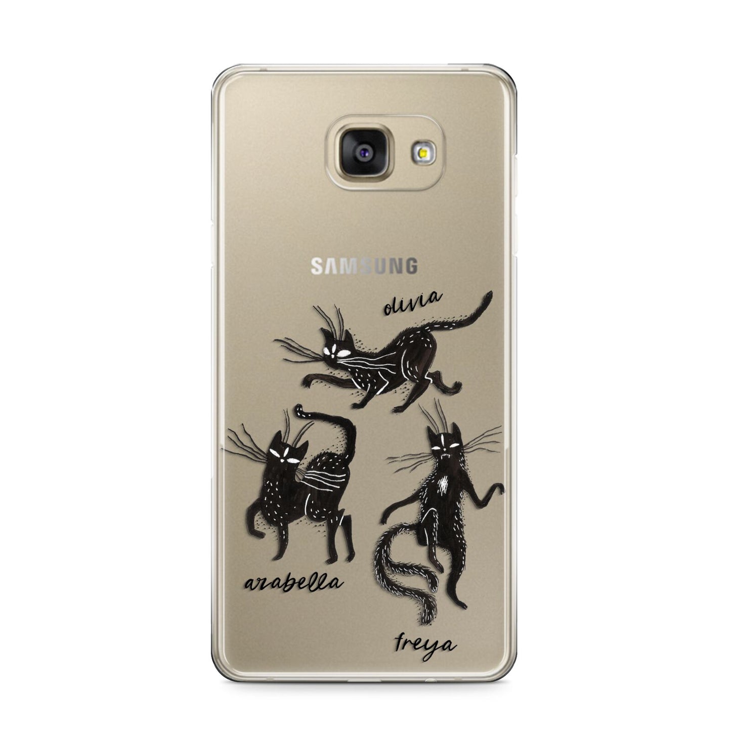 Dancing Cats Halloween Samsung Galaxy A9 2016 Case on gold phone