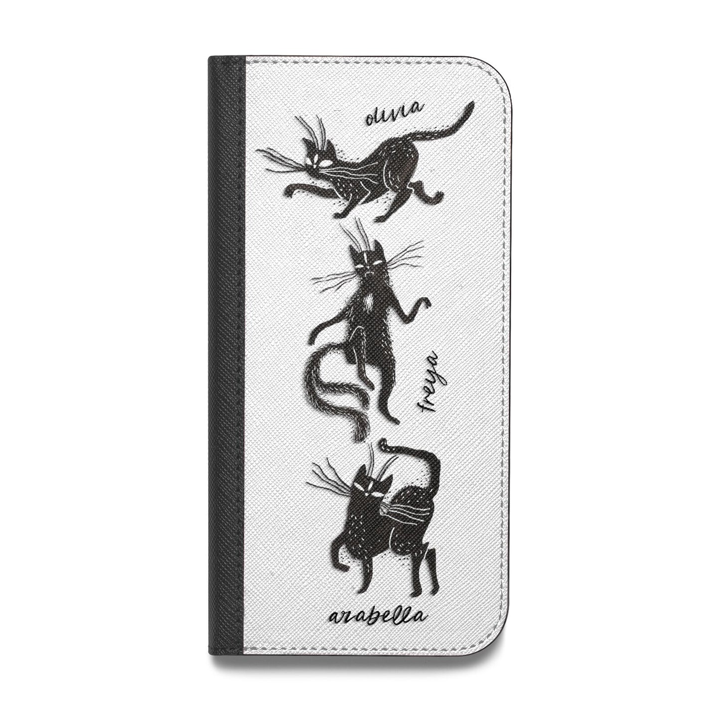 Dancing Cats Halloween Vegan Leather Flip iPhone Case