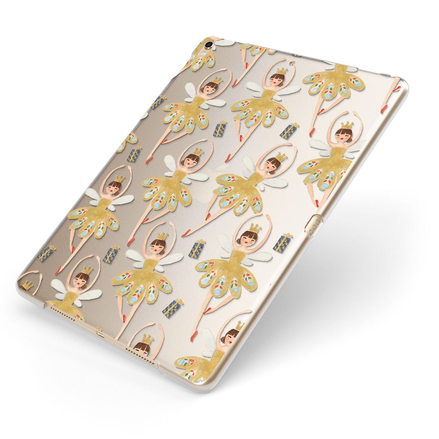 Dancing ballerina princess Apple iPad Case on Gold iPad Side View