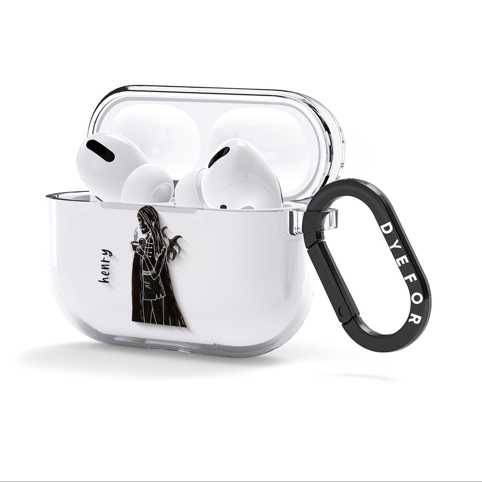 Dark Caped Vamp AirPods Clear Case 3rd Gen Side Image