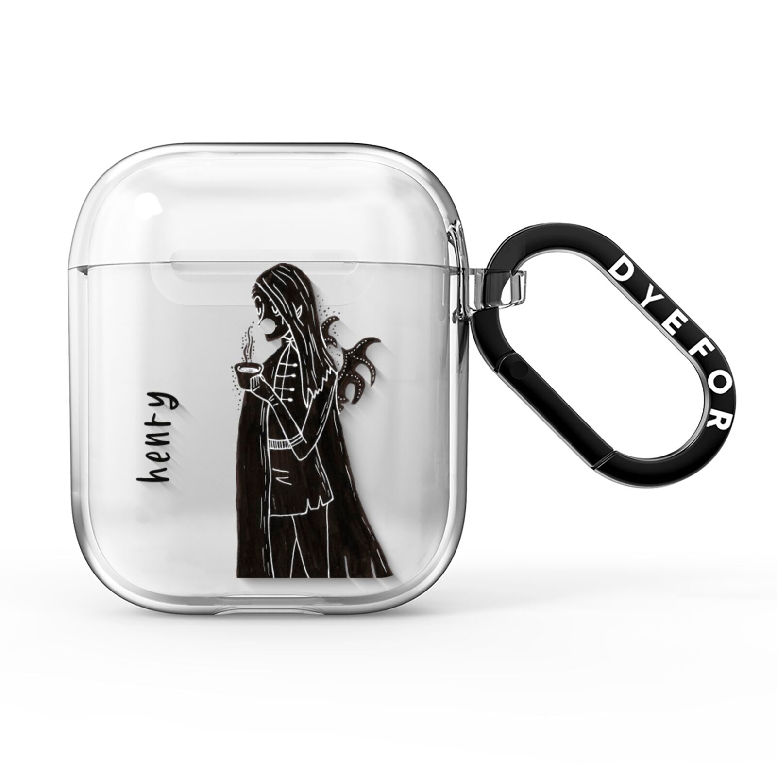 Dark Caped Vamp AirPods Clear Case