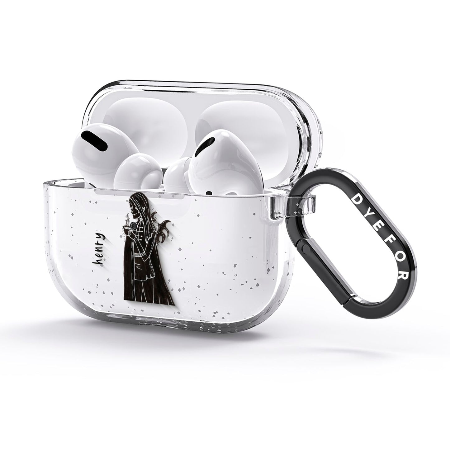 Dark Caped Vamp AirPods Glitter Case 3rd Gen Side Image