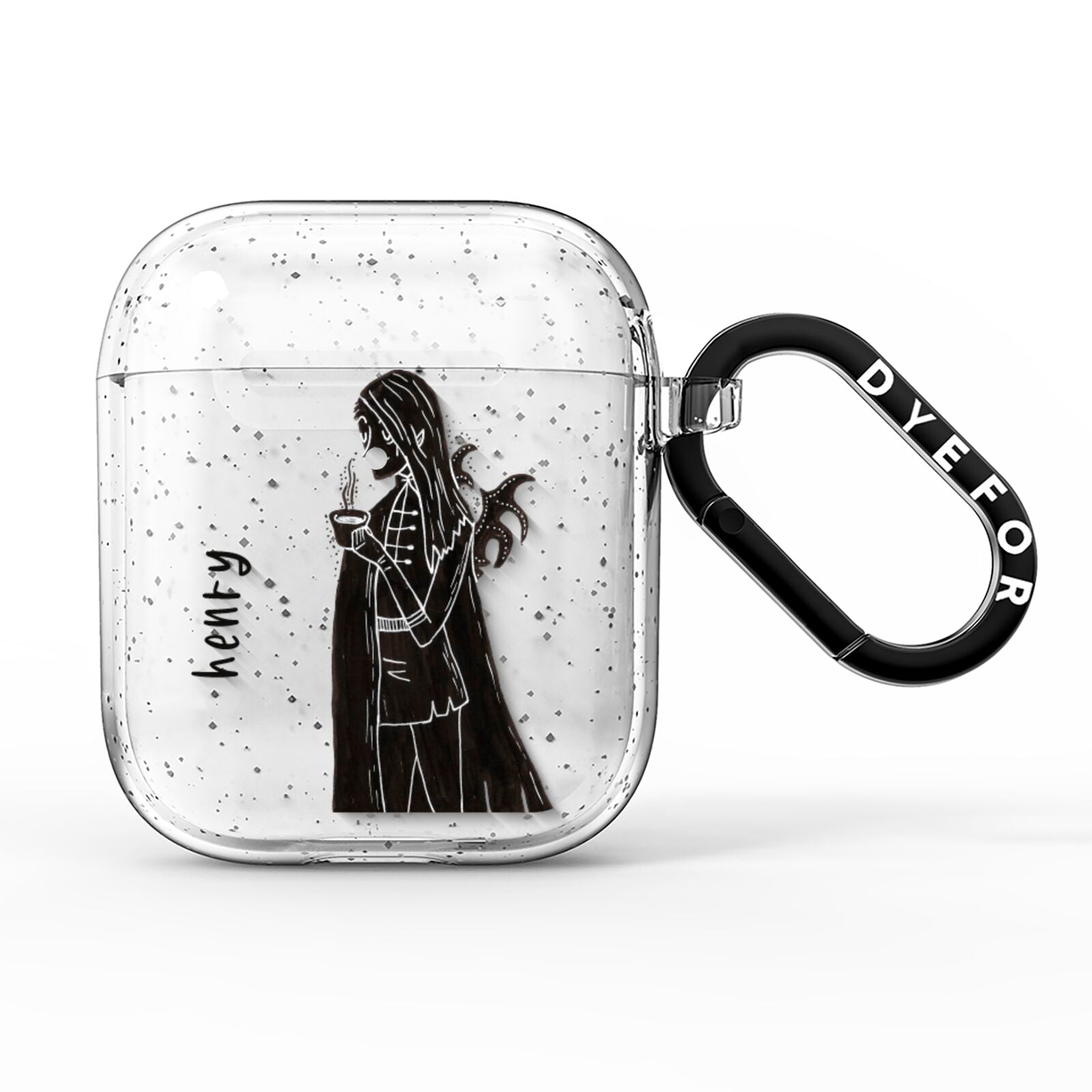 Dark Caped Vamp AirPods Glitter Case