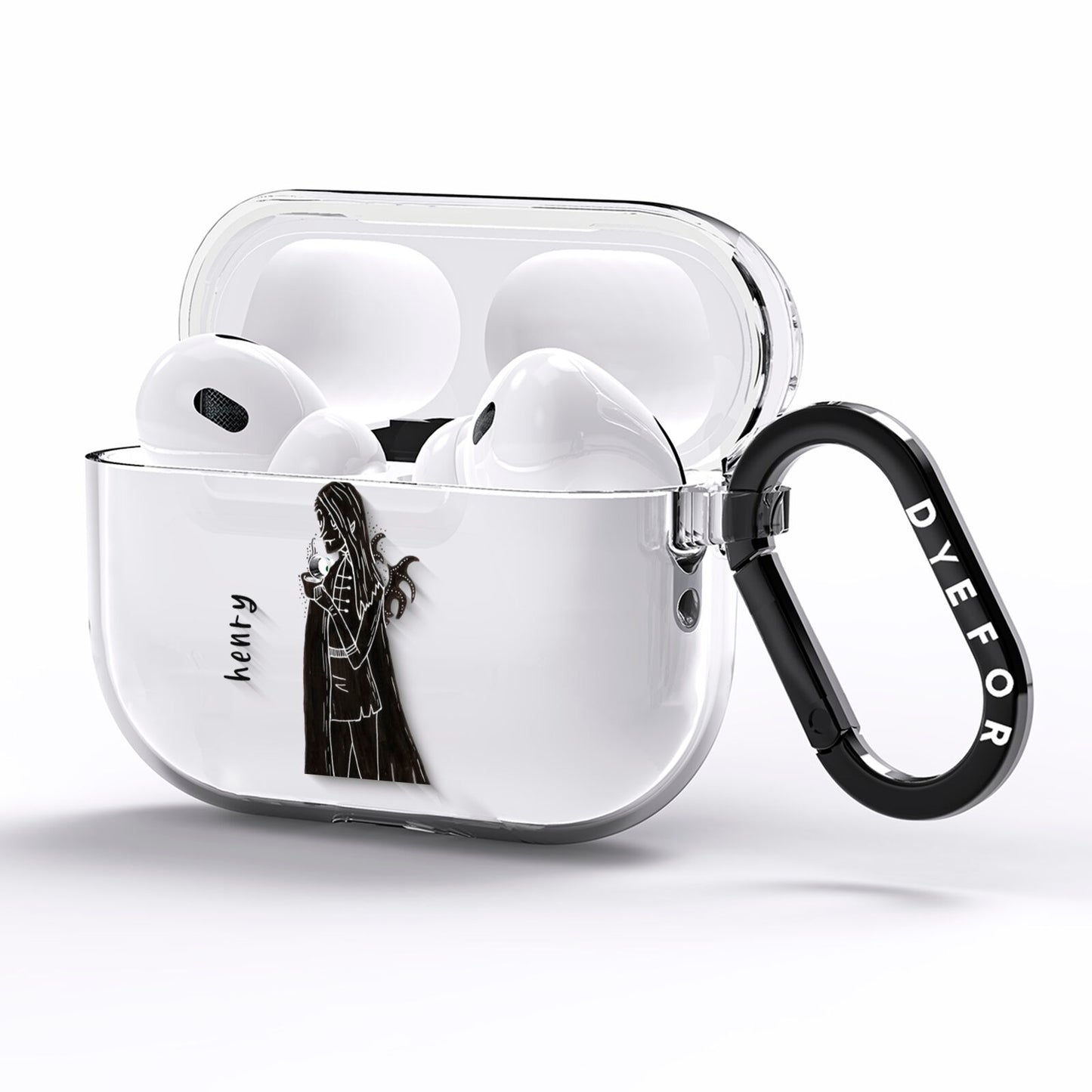 Dark Caped Vamp AirPods Pro Clear Case Side Image