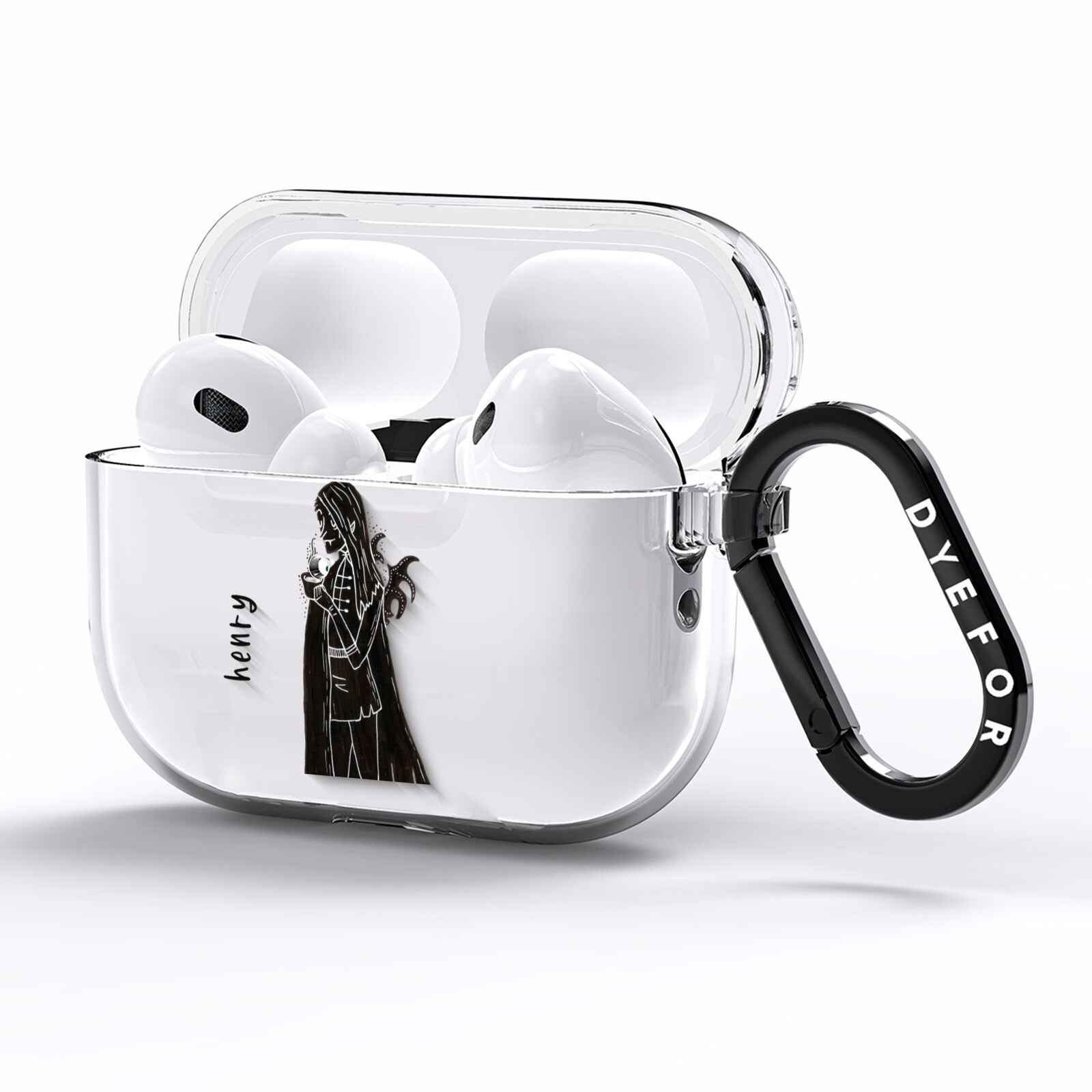 Dark Caped Vamp AirPods Pro Clear Case Side Image