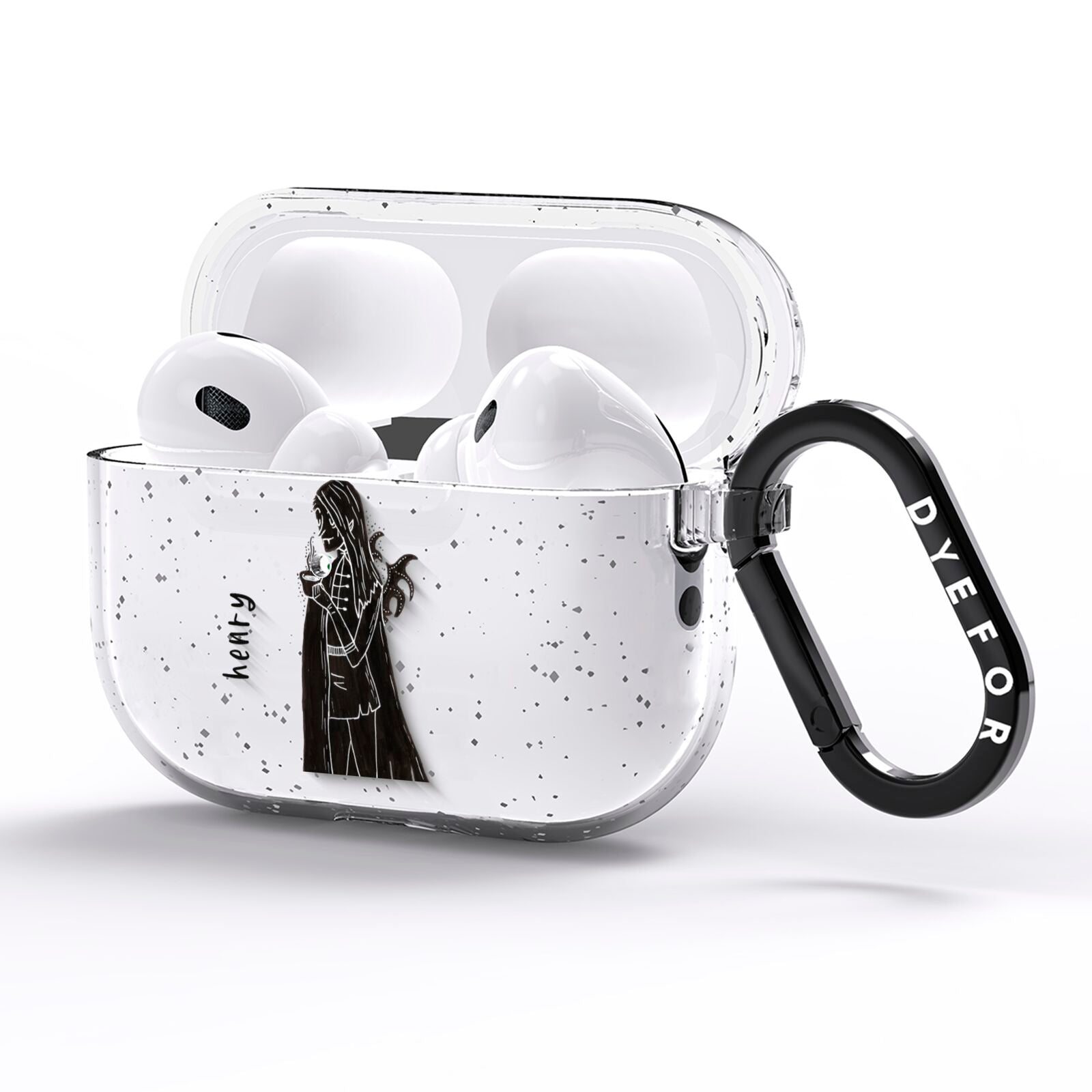 Dark Caped Vamp AirPods Pro Glitter Case Side Image