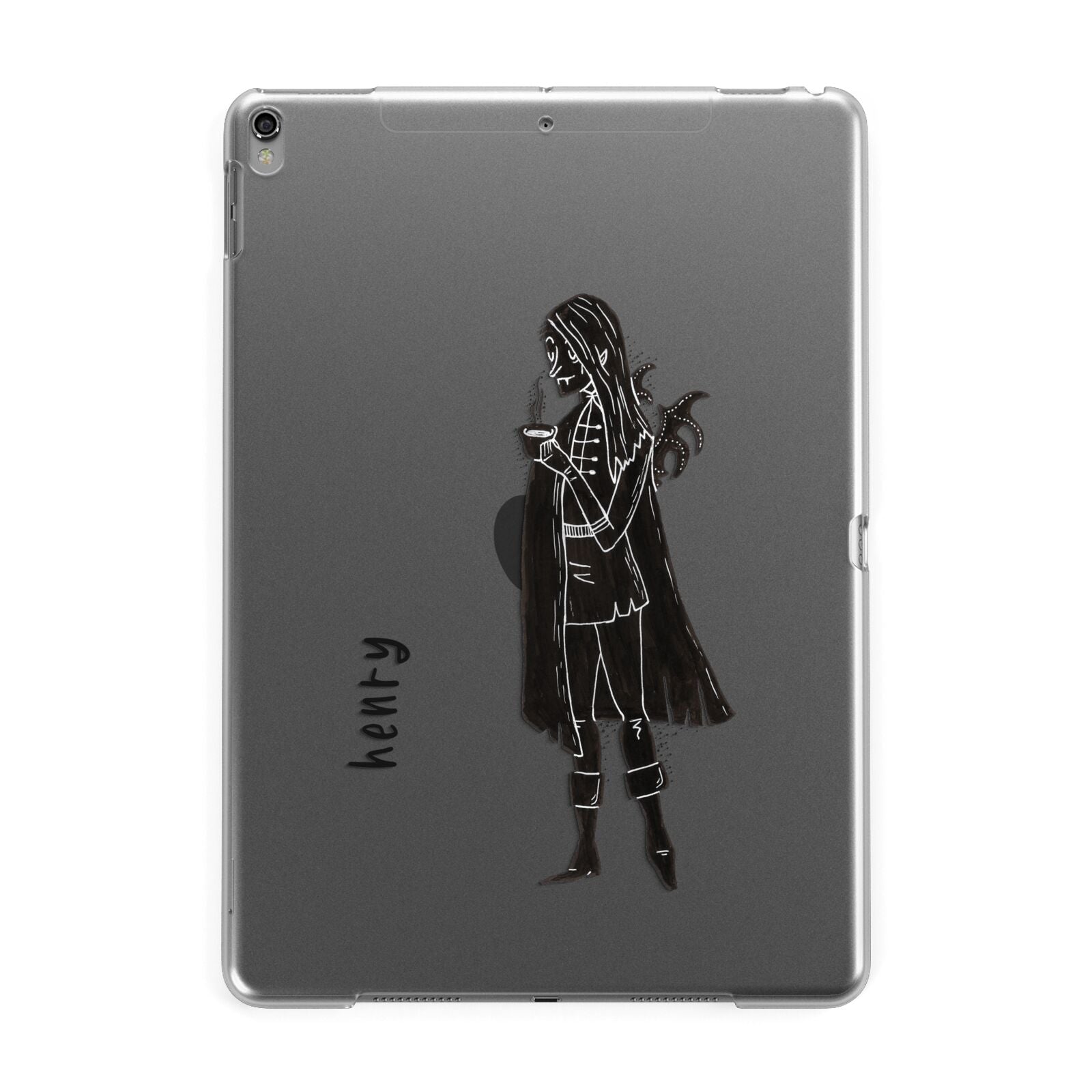 Dark Caped Vamp Apple iPad Grey Case