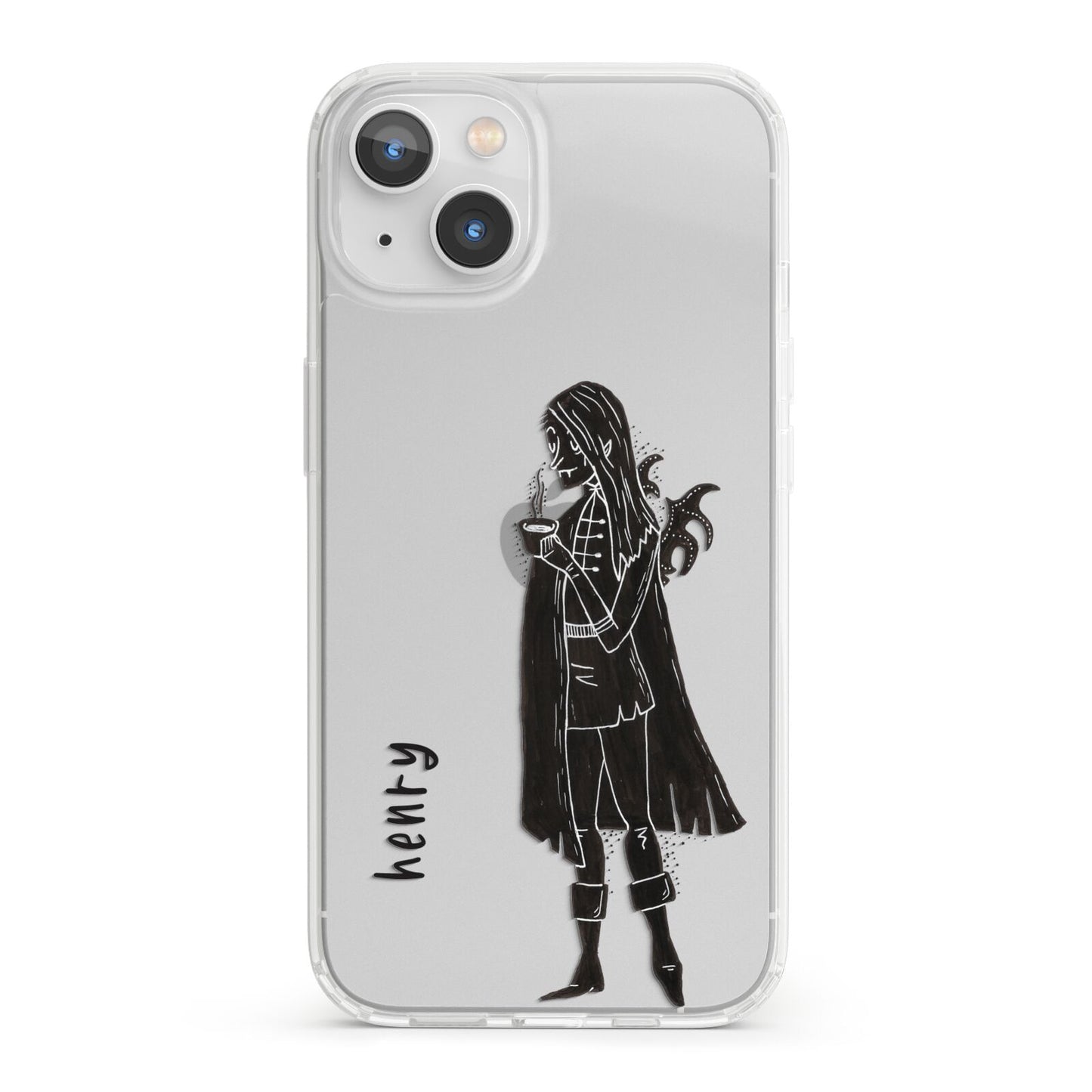 Dark Caped Vamp iPhone 13 Clear Bumper Case