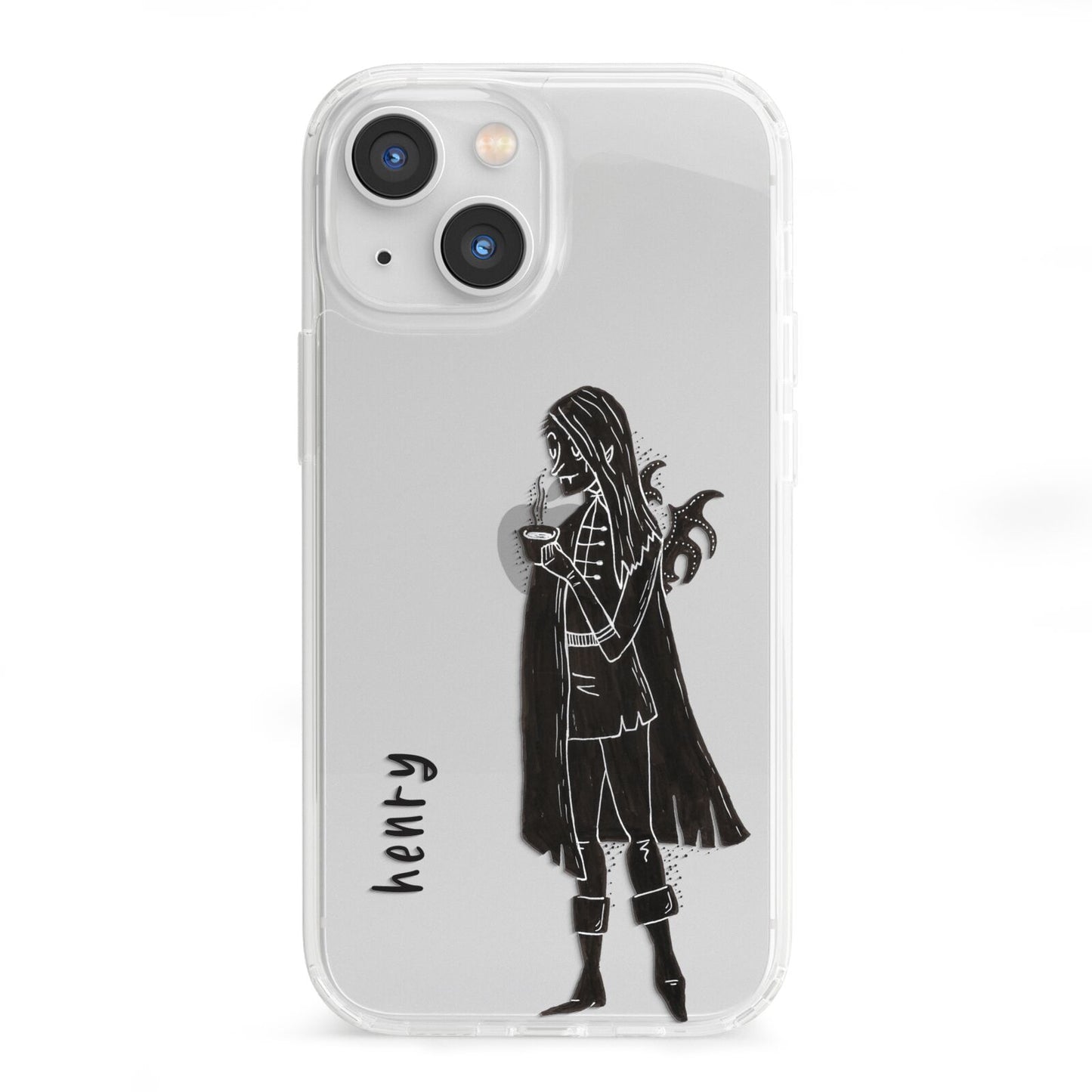 Dark Caped Vamp iPhone 13 Mini Clear Bumper Case