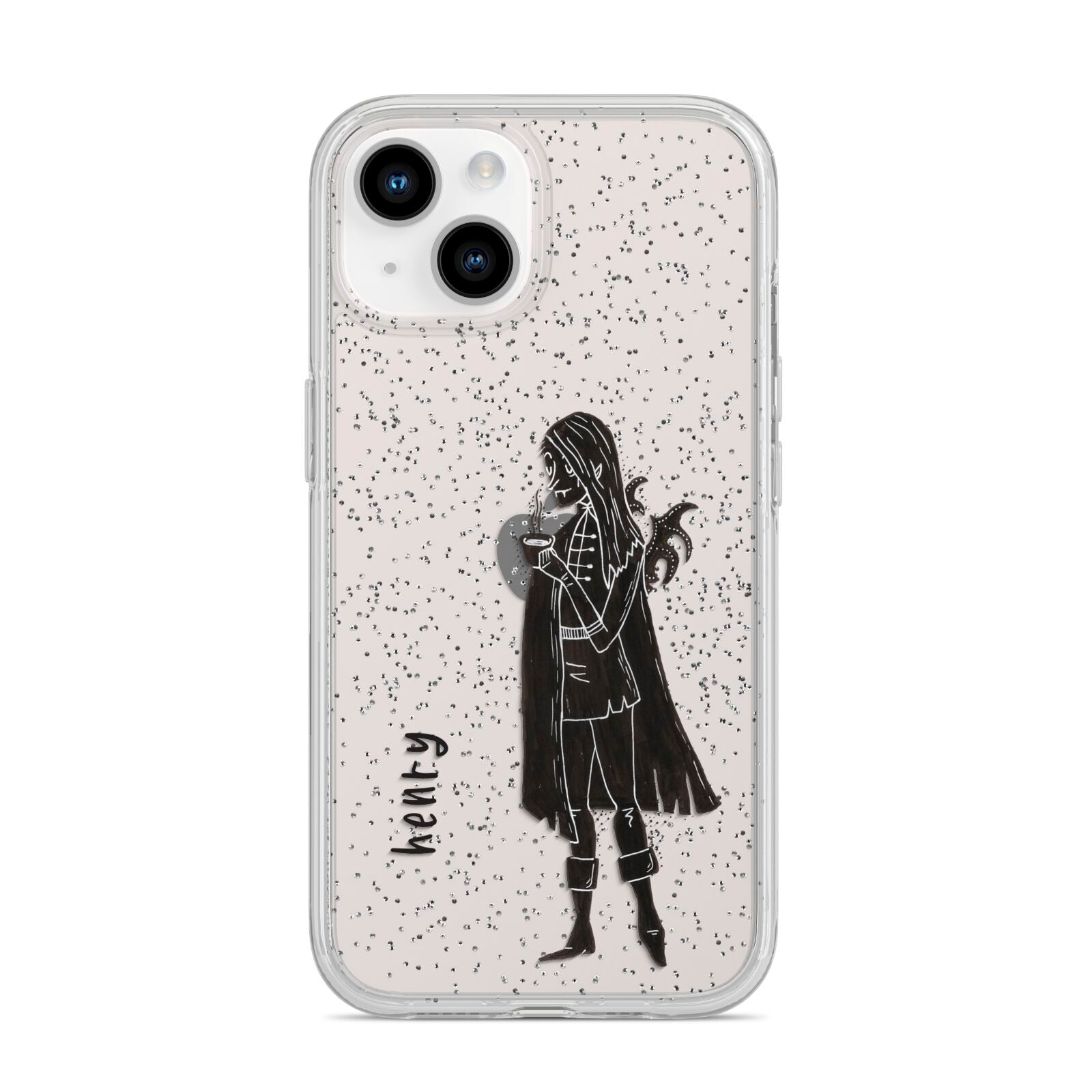 Dark Caped Vamp iPhone 14 Glitter Tough Case Starlight