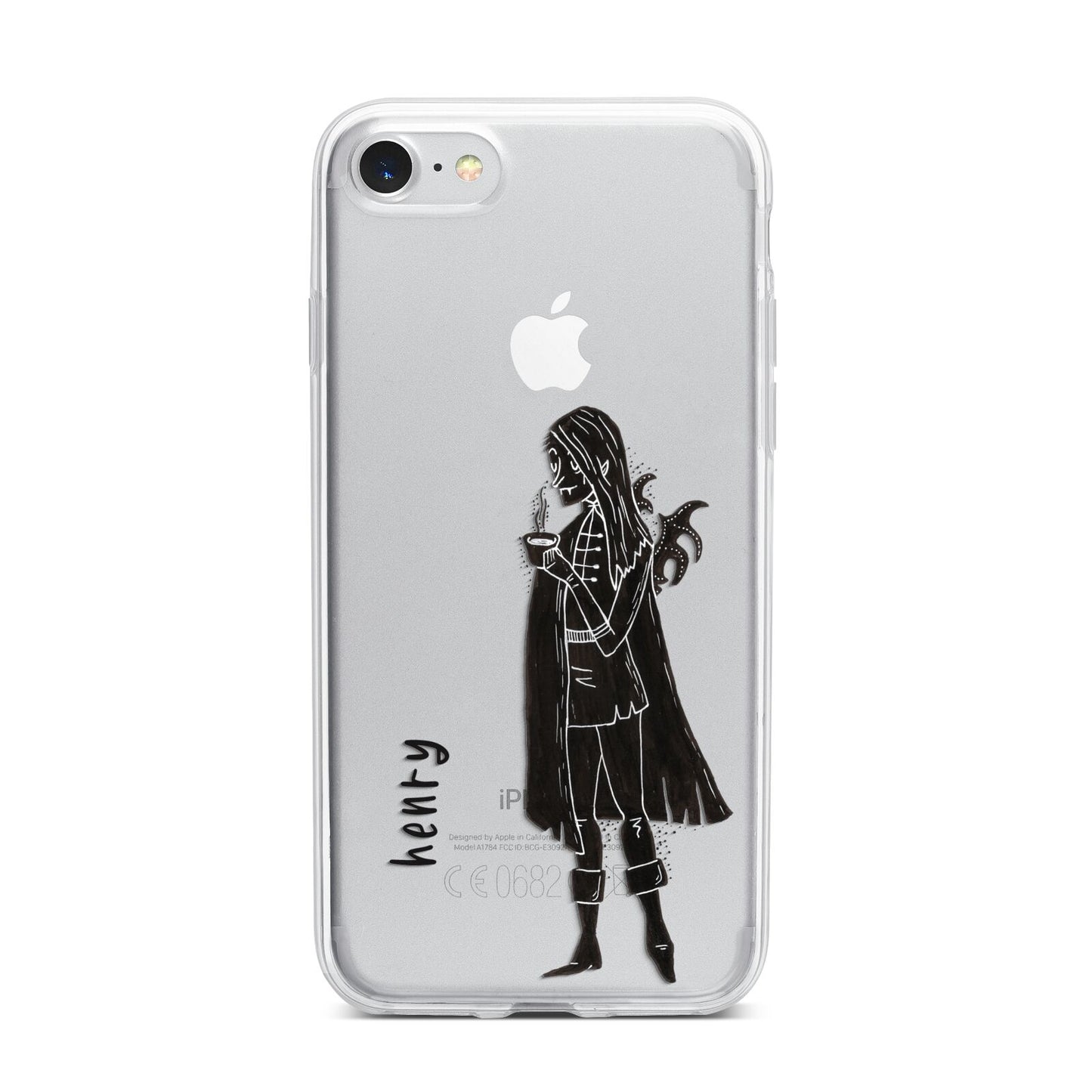 Dark Caped Vamp iPhone 7 Bumper Case on Silver iPhone