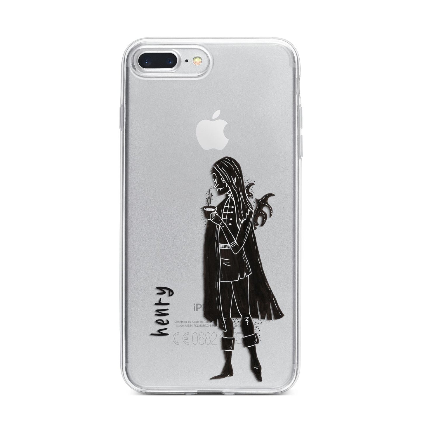 Dark Caped Vamp iPhone 7 Plus Bumper Case on Silver iPhone