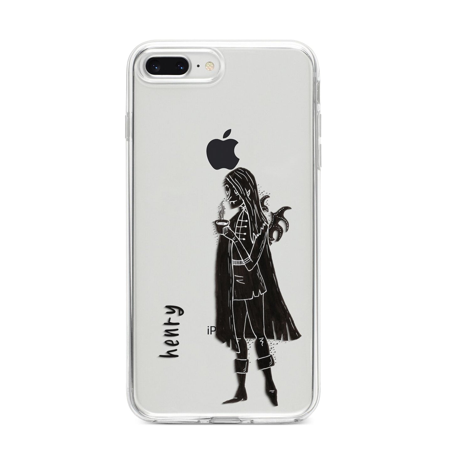 Dark Caped Vamp iPhone 8 Plus Bumper Case on Silver iPhone