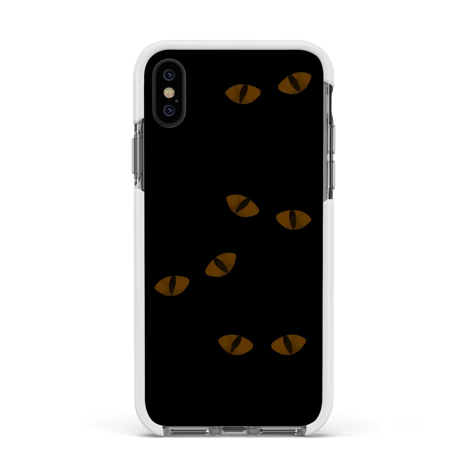 Darkness Eyes Apple iPhone Xs Impact Case White Edge on Black Phone