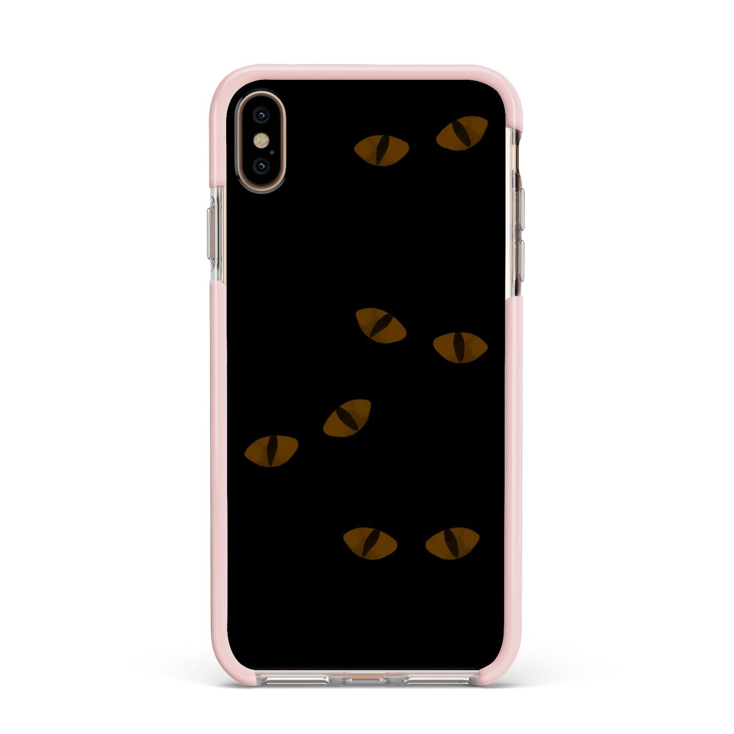 Darkness Eyes Apple iPhone Xs Max Impact Case Pink Edge on Gold Phone