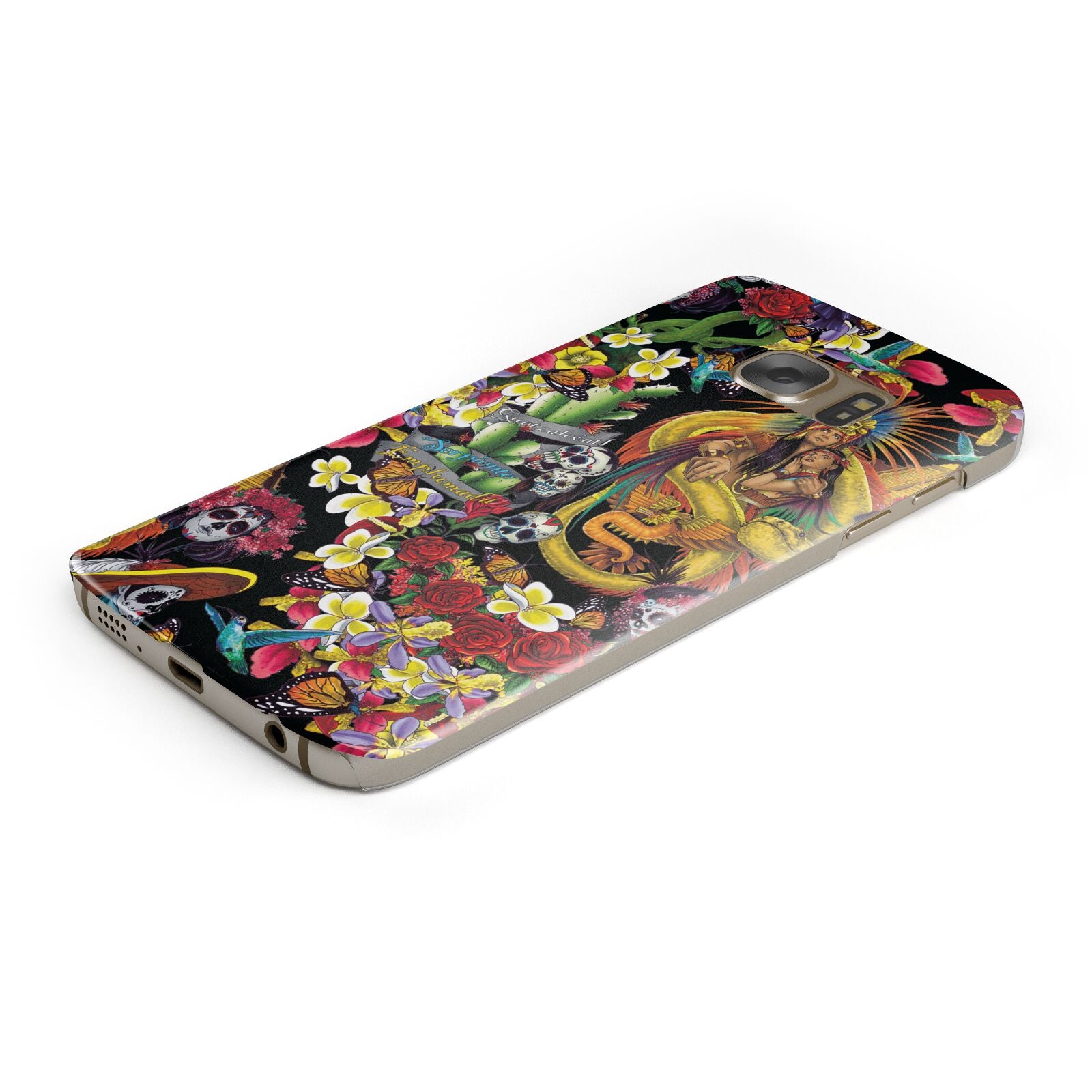 Day of the Dead Protective Samsung Galaxy Case Angled Image