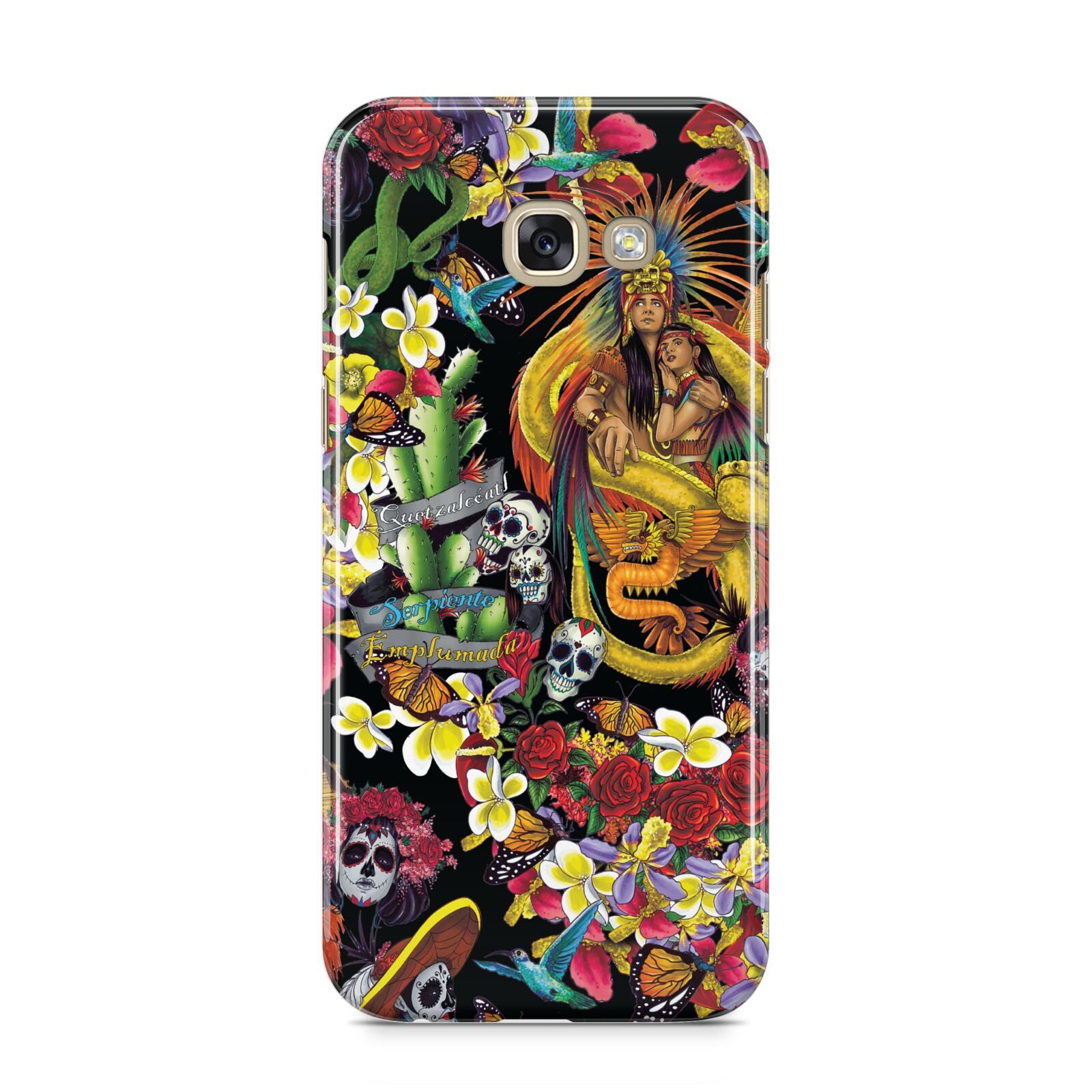 Day of the Dead Samsung Galaxy A5 2017 Case on gold phone