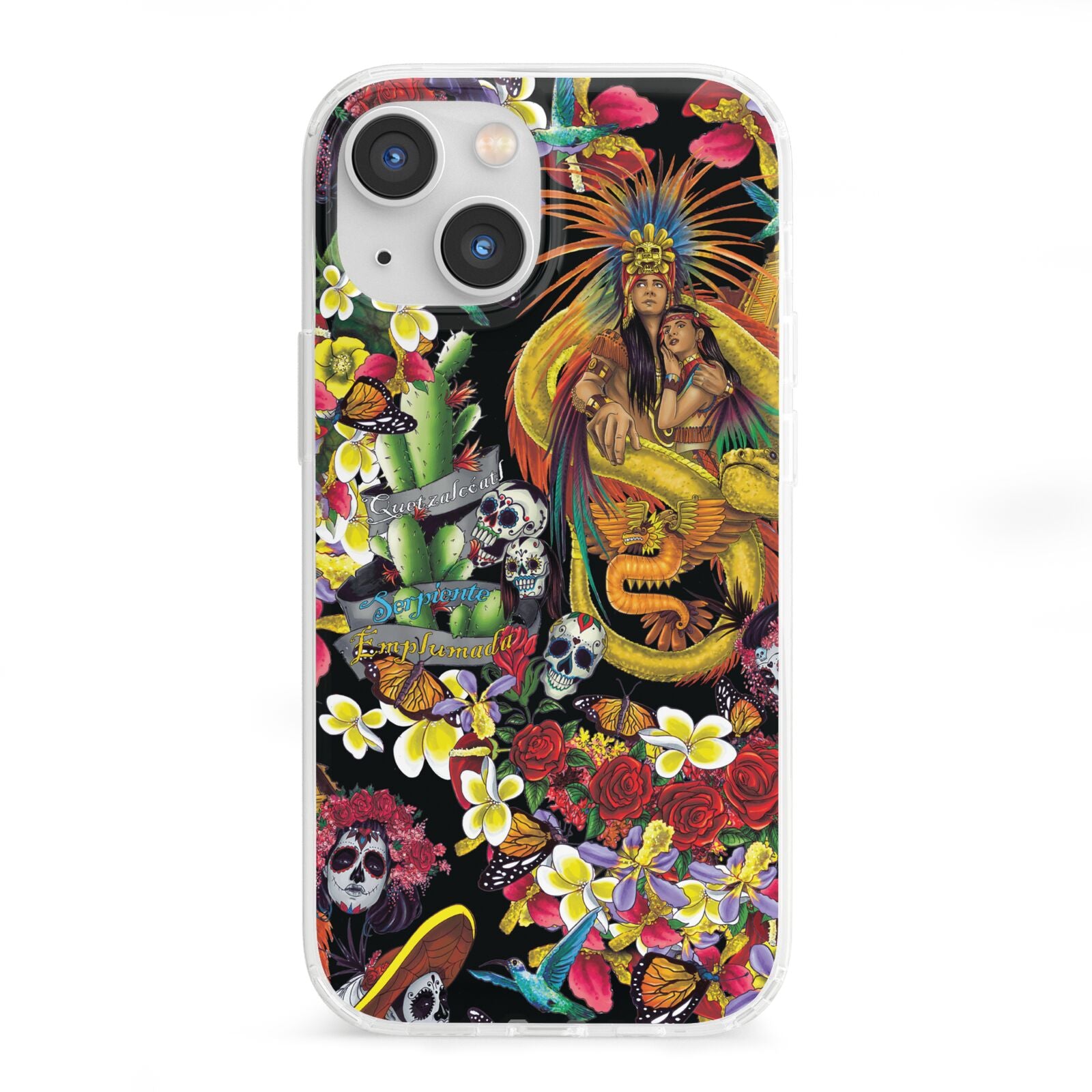 Day of the Dead iPhone 13 Mini Clear Bumper Case