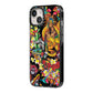 Day of the Dead iPhone 14 Black Impact Case Side Angle on Silver phone