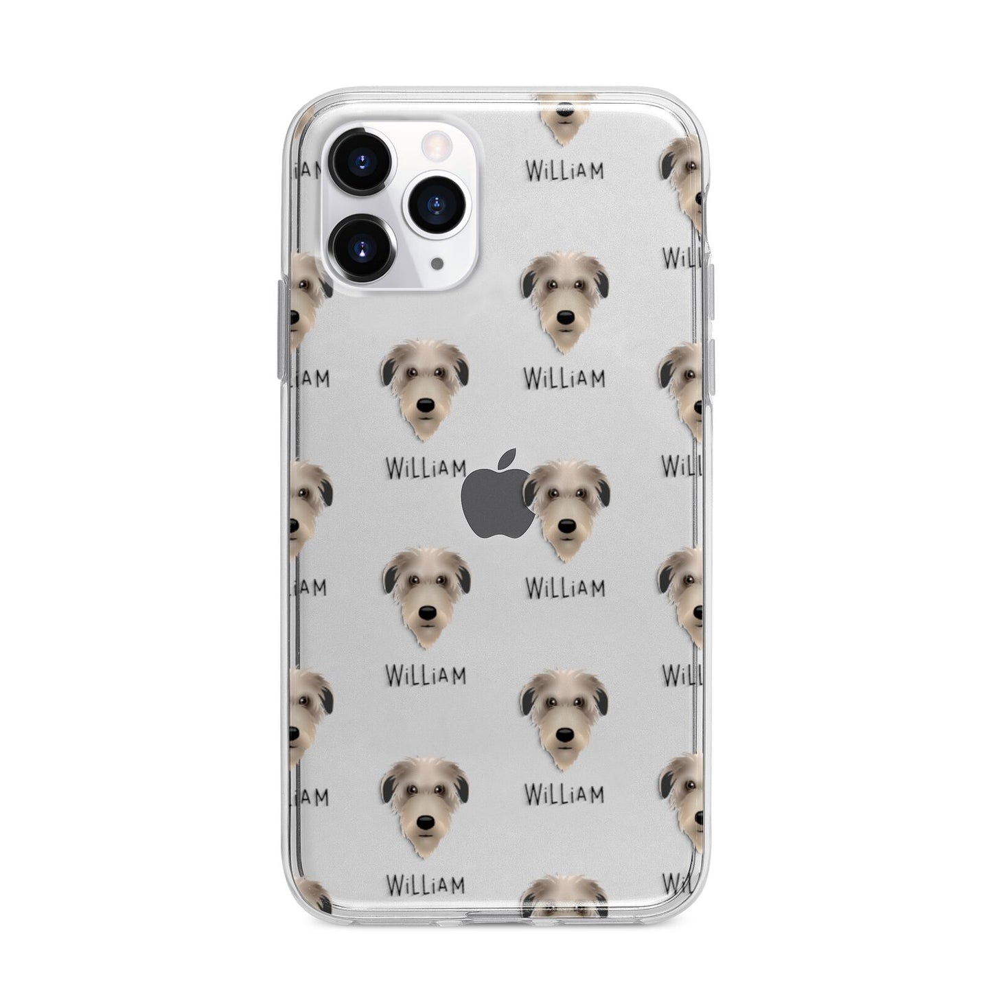 Deerhound Icon with Name Apple iPhone 11 Pro in Silver with Bumper Case