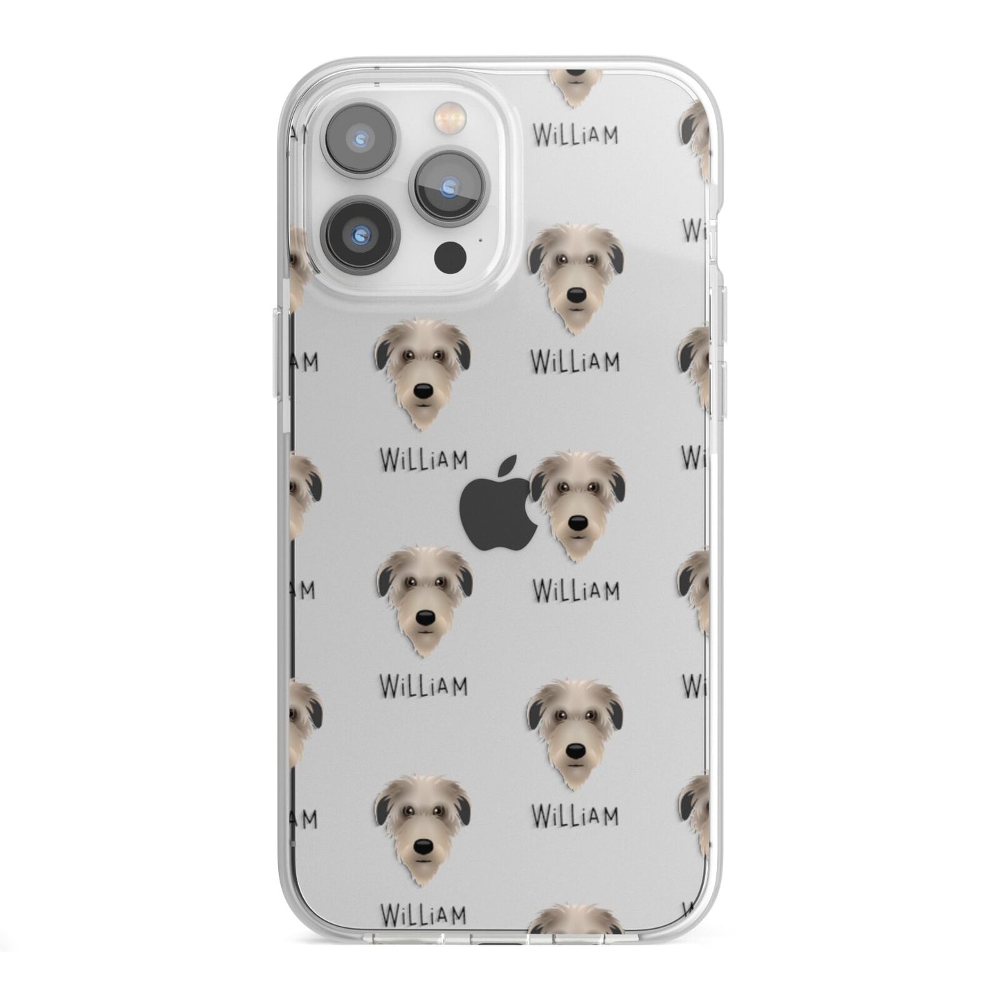 Deerhound Icon with Name iPhone 13 Pro Max TPU Impact Case with White Edges