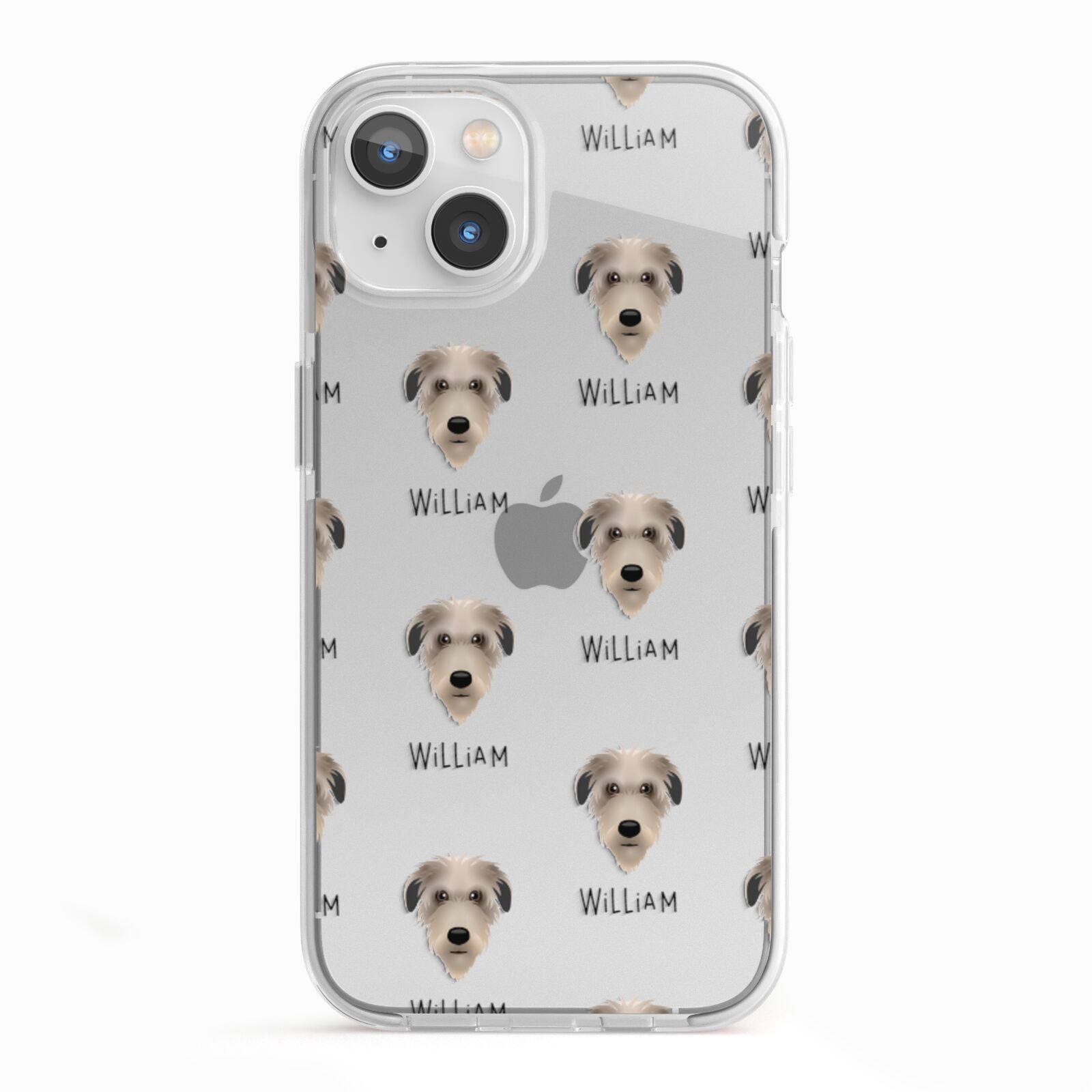 Deerhound Icon with Name iPhone 13 TPU Impact Case with White Edges