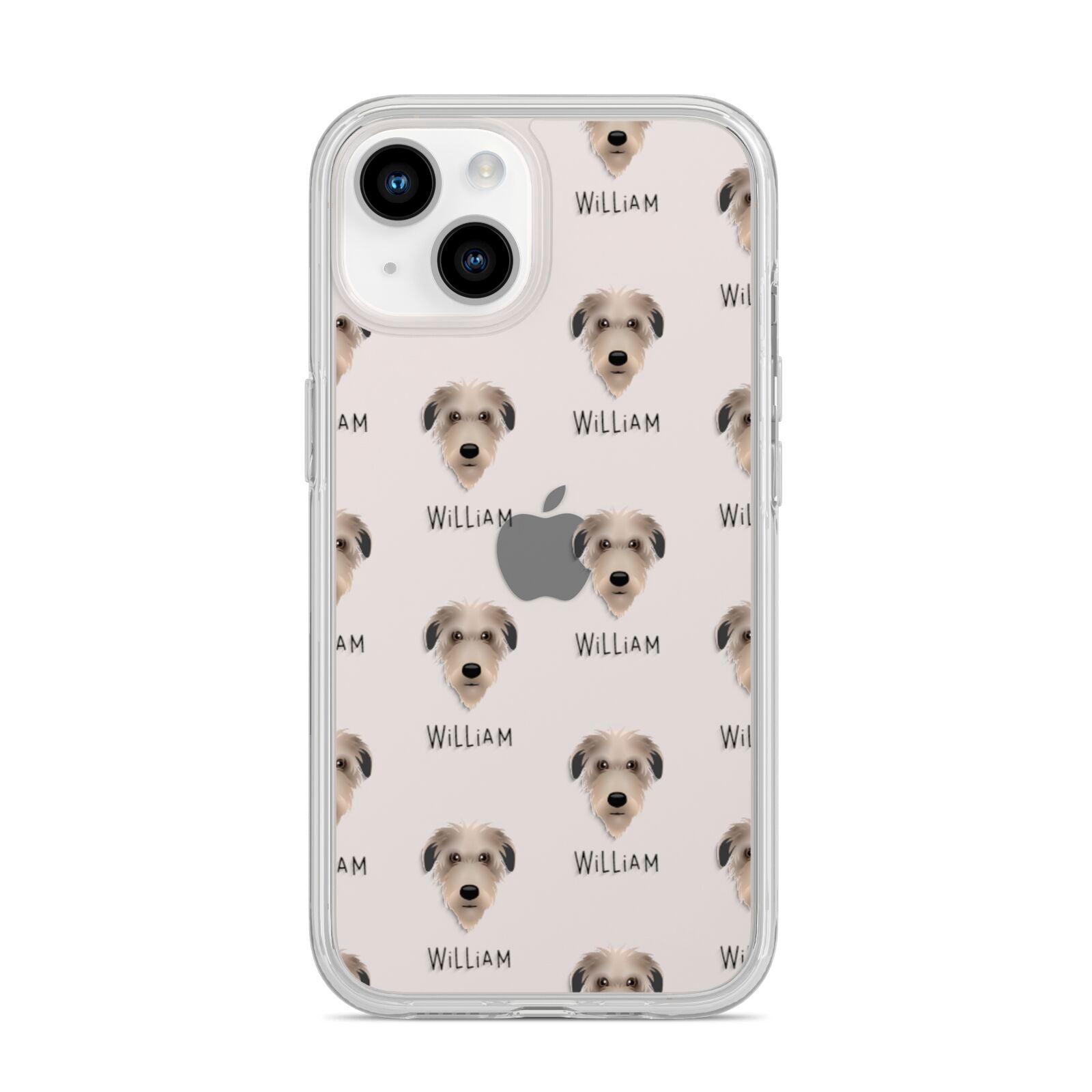 Deerhound Icon with Name iPhone 14 Clear Tough Case Starlight