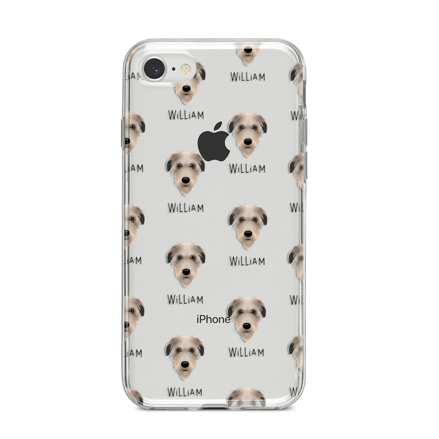 Deerhound Icon with Name iPhone 8 Bumper Case on Silver iPhone