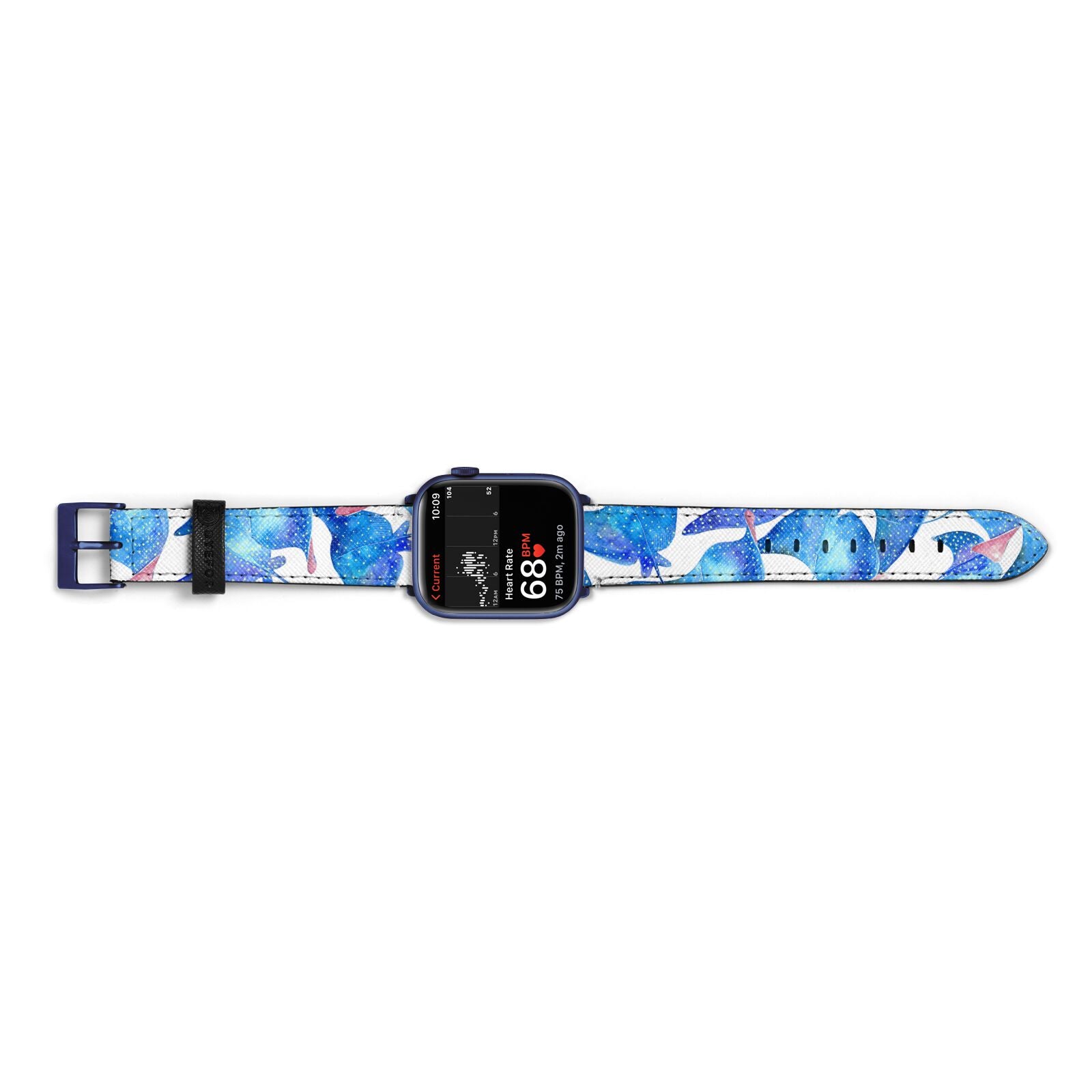 Devil Fish Apple Watch Strap Size 38mm Landscape Image Blue Hardware