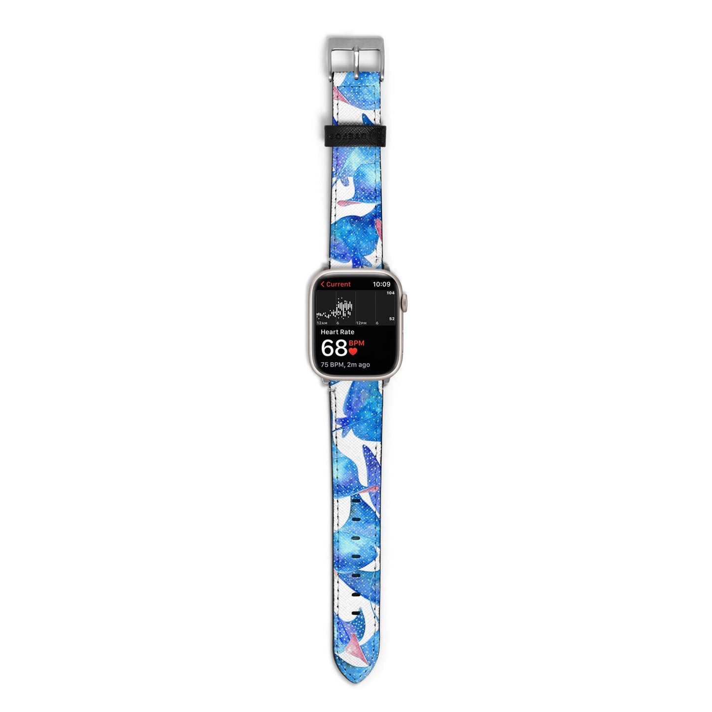 Devil Fish Apple Watch Strap Size 38mm with Silver Hardware