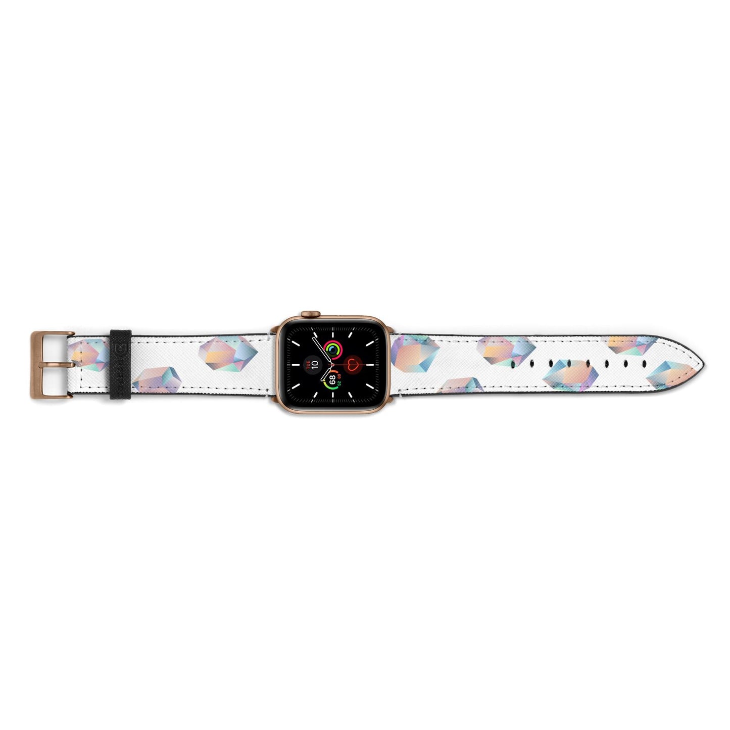 Diamond Apple Watch Strap Landscape Image Gold Hardware