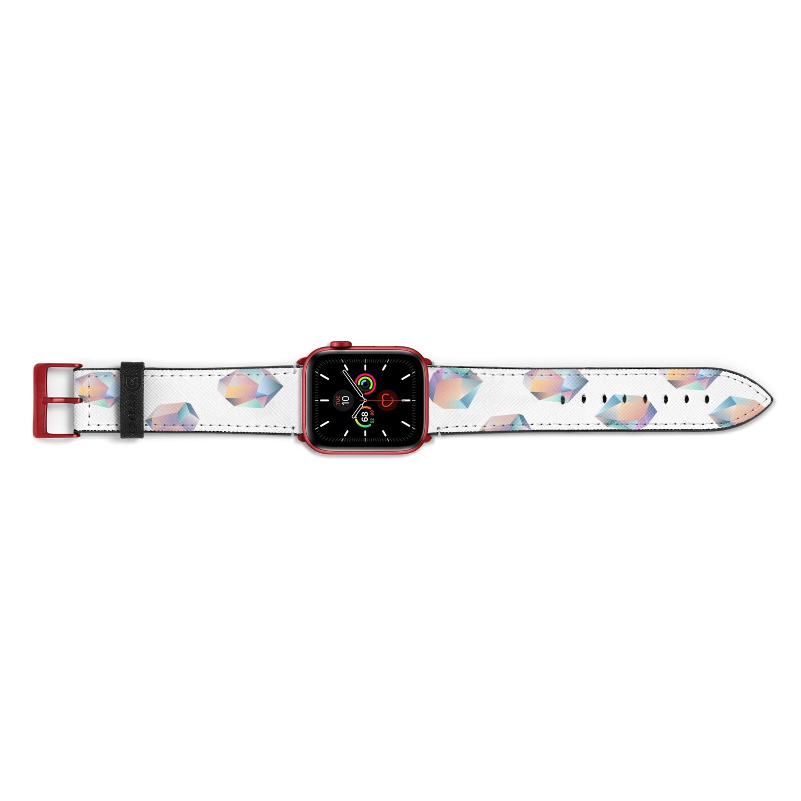 Diamond Apple Watch Strap Landscape Image Red Hardware